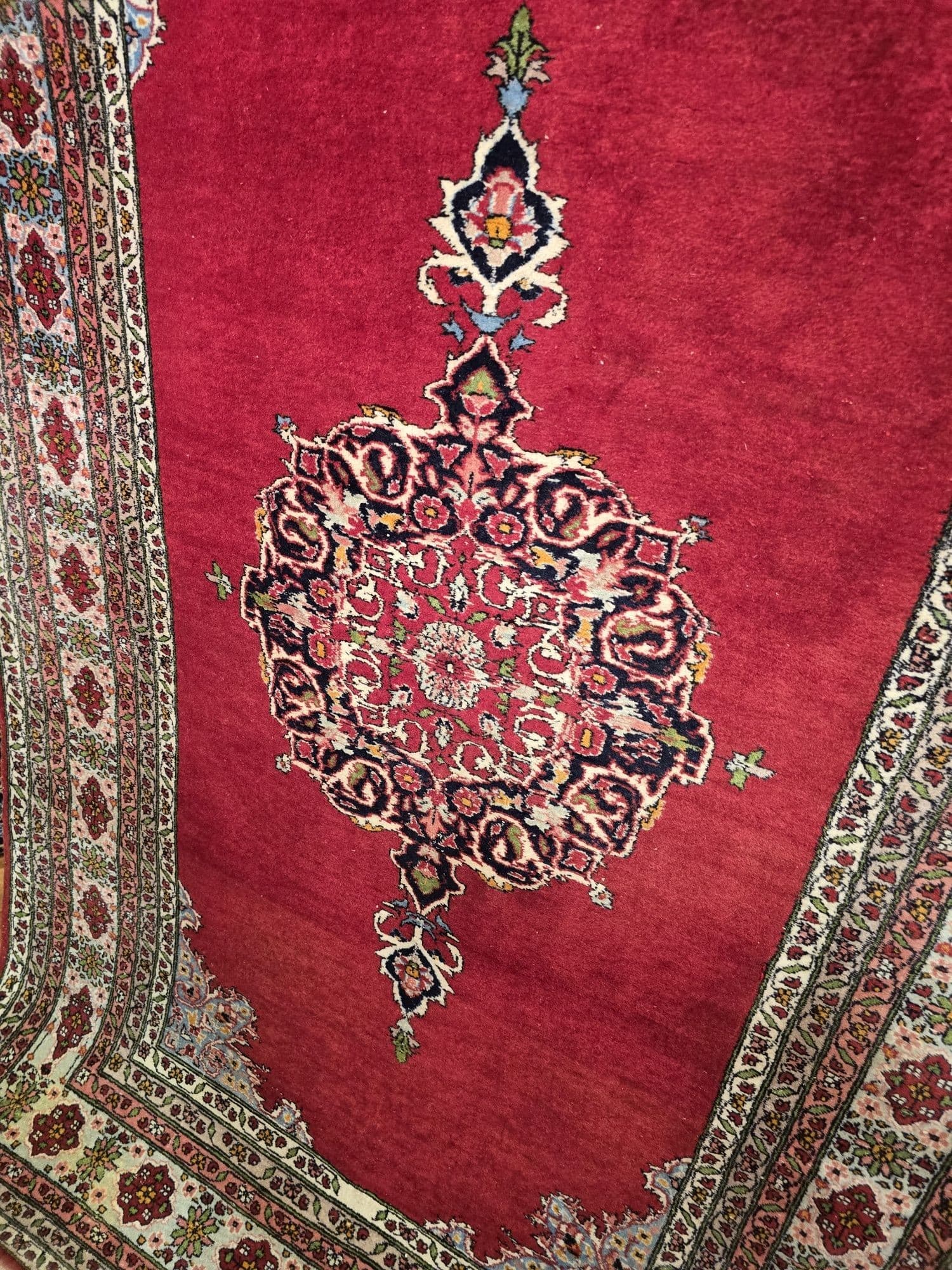 Dywan perski Kashan, 195x125 cm, wełna czerwona, Iran, lata 60. - 395914