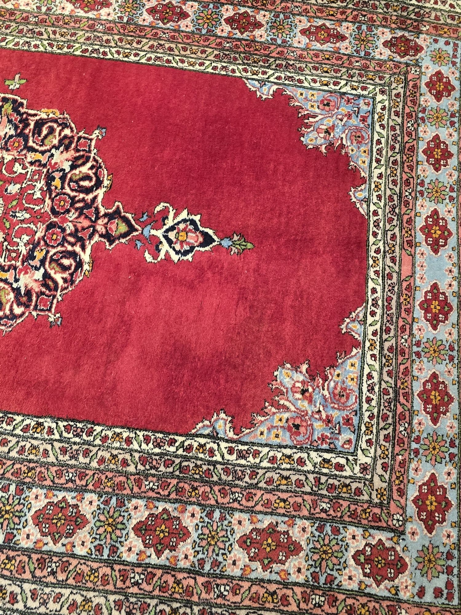 Dywan perski Kashan, 195x125 cm, wełna czerwona, Iran, lata 60. - 395911