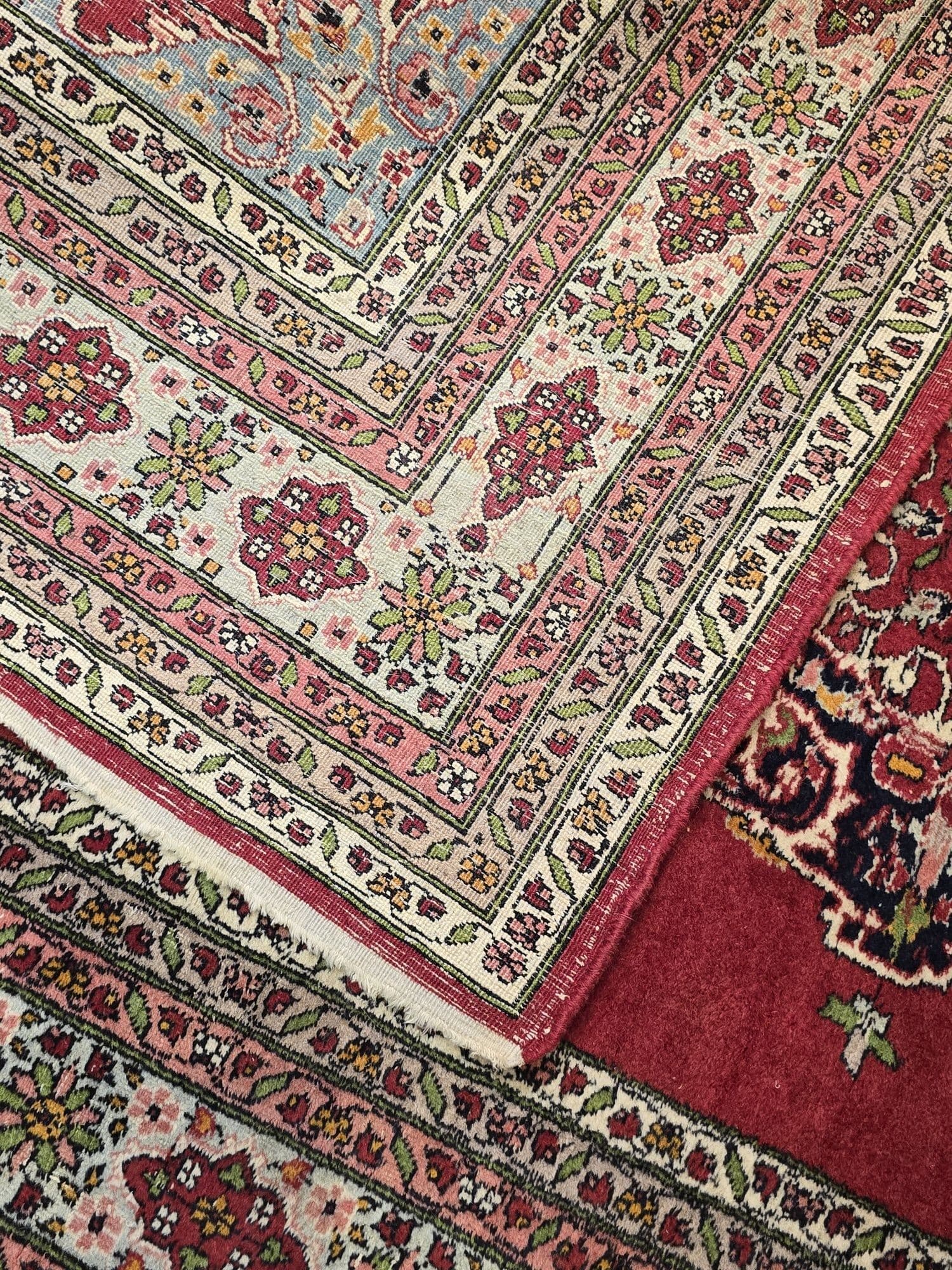 Dywan perski Kashan, 195x125 cm, wełna czerwona, Iran, lata 60. - 395915