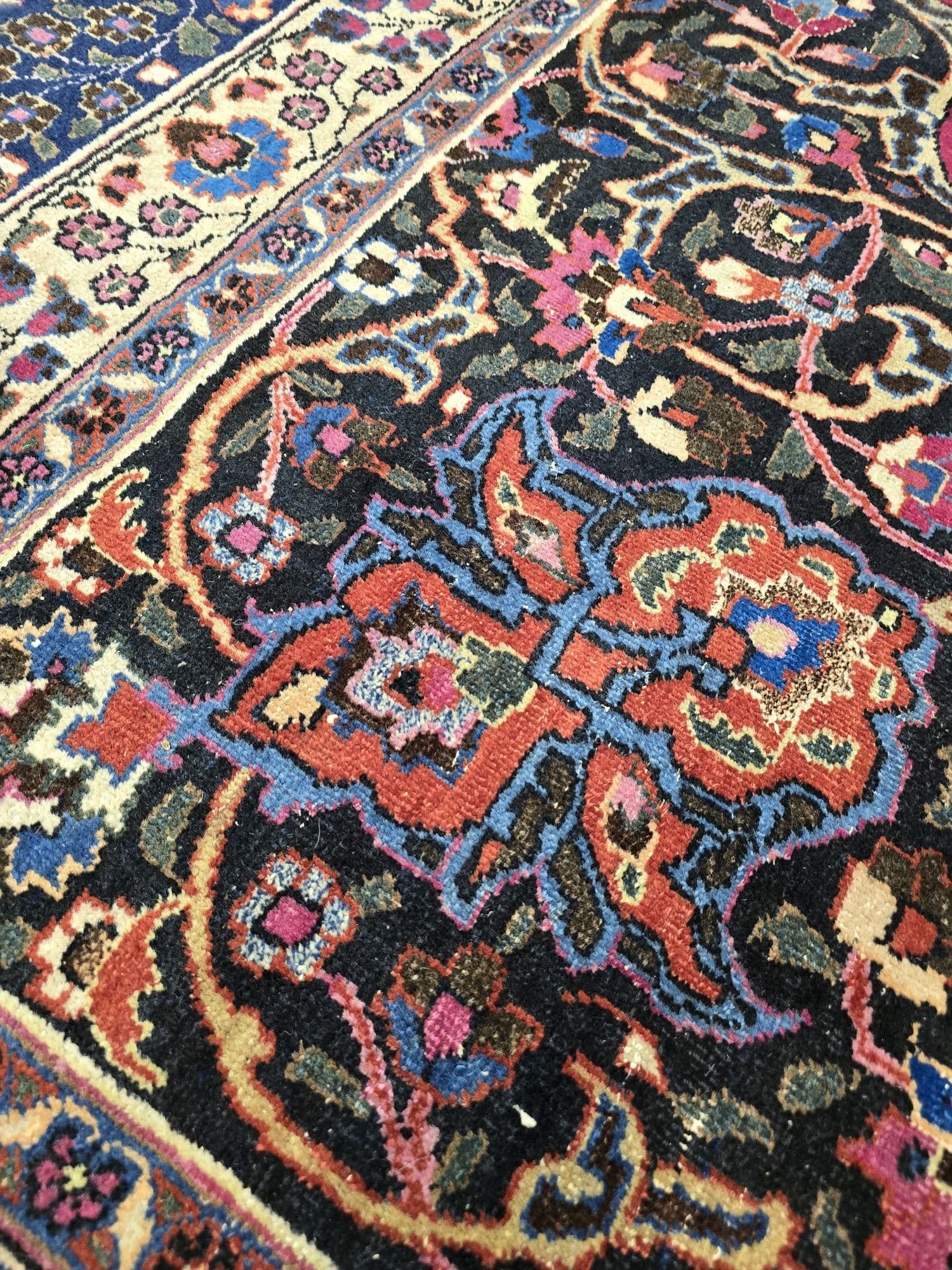 Dywan Mashhad, perski, czerwony, wełna, Iran, lata 90. - 395924