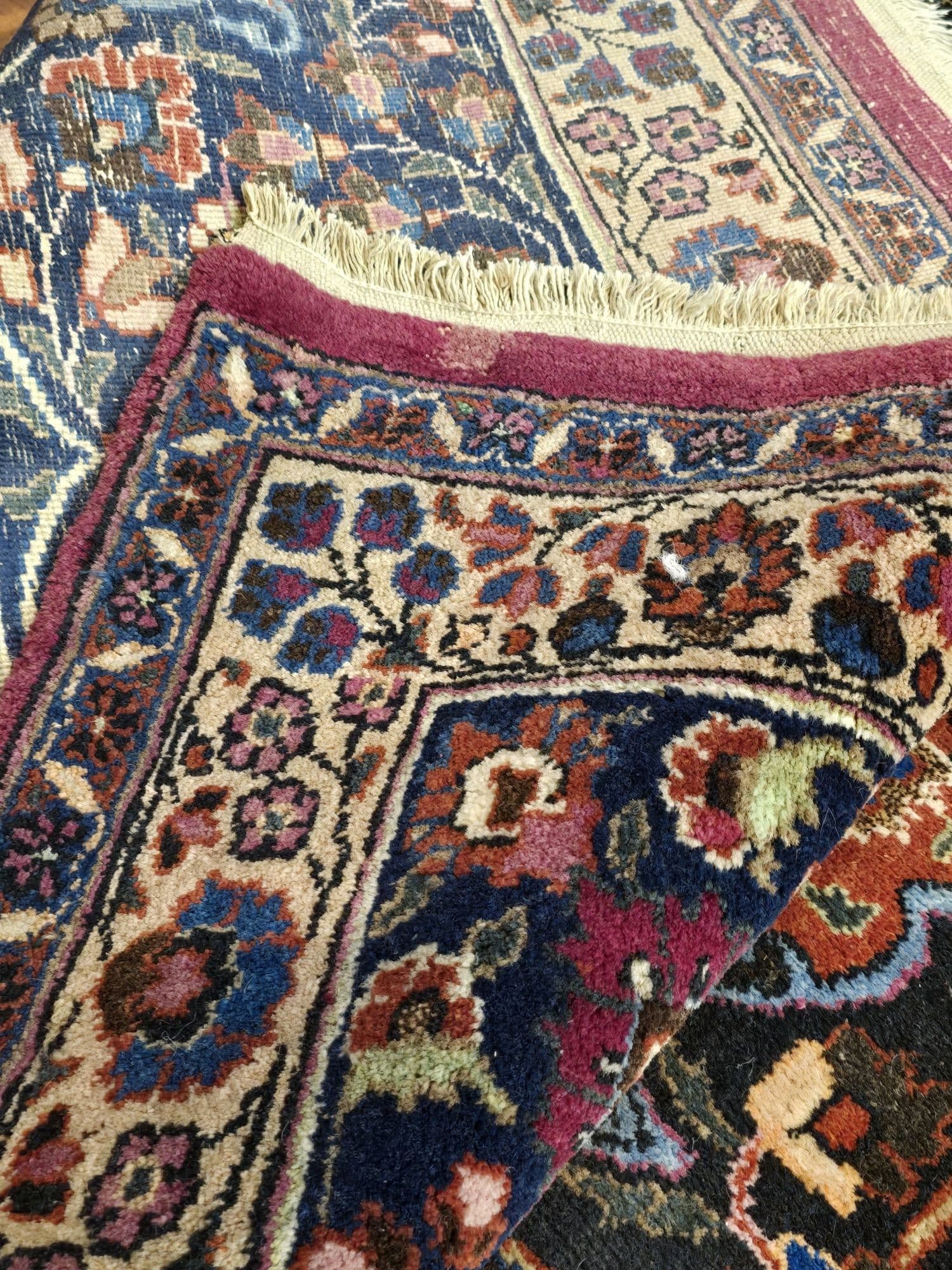 Dywan Mashhad, perski, czerwony, wełna, Iran, lata 90. - 395922