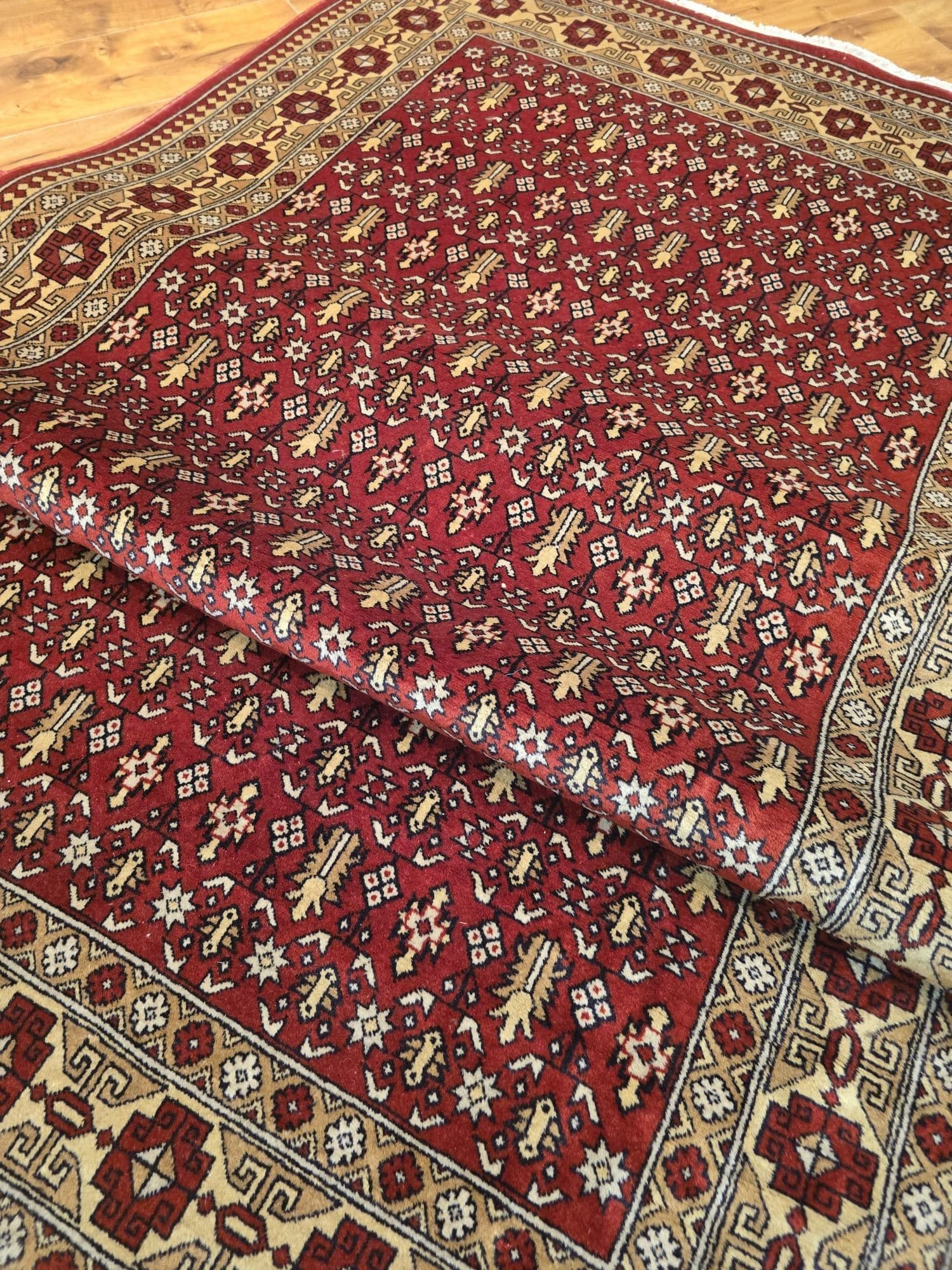 Rug Shirvan, red beige brown, wool, Azerbaijan, 1970s, 250x128 cm - 395927
