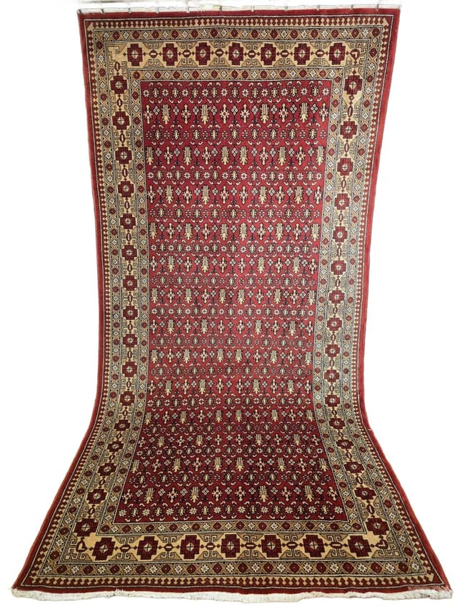 Rug Shirvan, red beige brown, wool, Azerbaijan, 1970s, 250x128 cm - DIMENSION