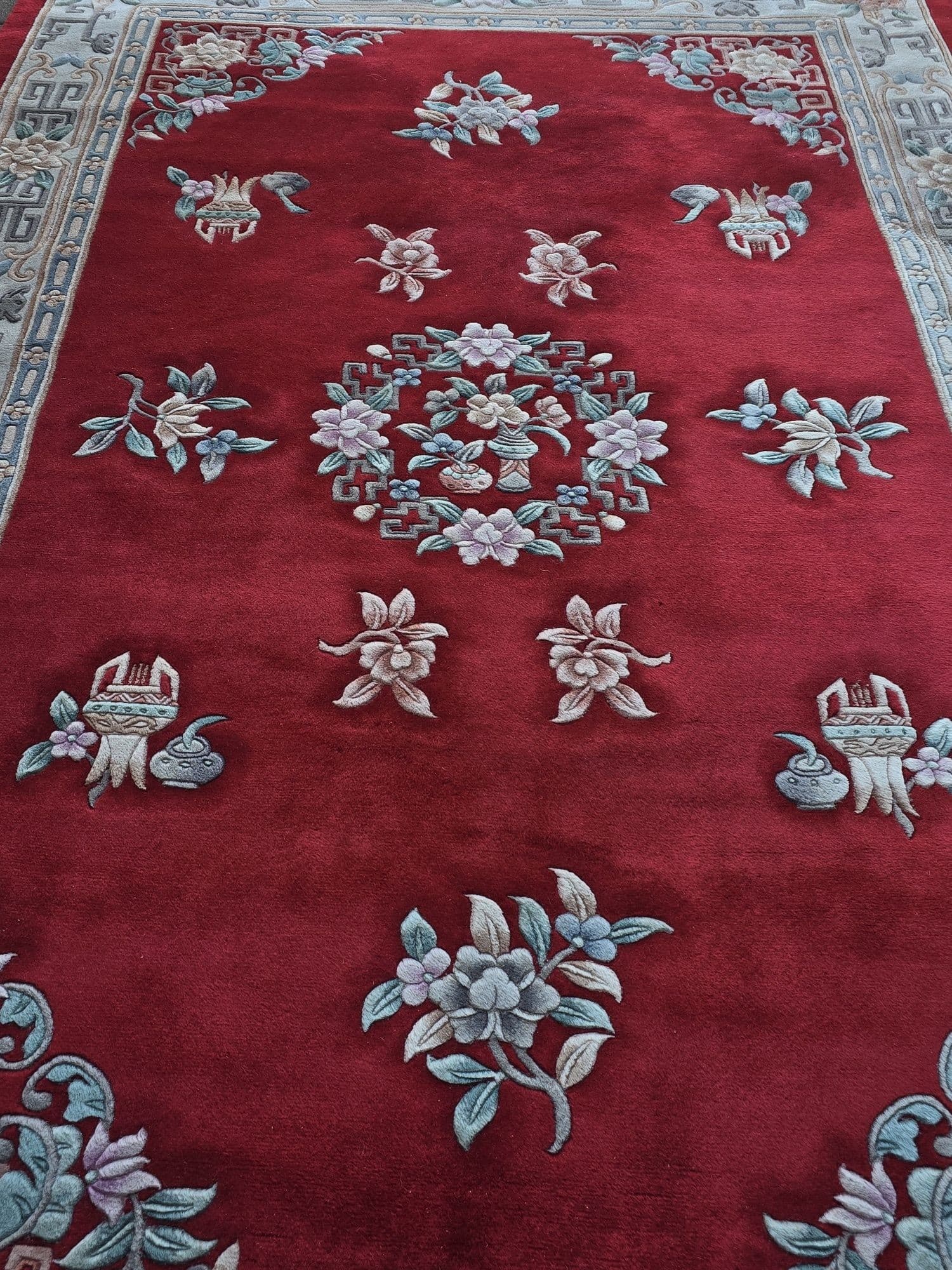 Chinese Rug Art Deco, red, wool, China, early 20th century, 185x280 cm - 395941