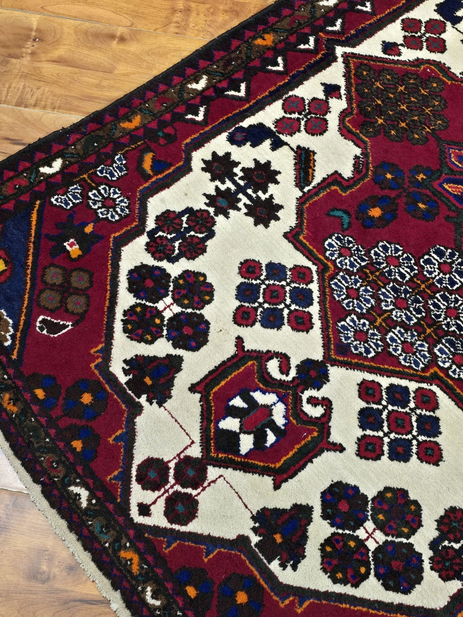 Dywan Hamadan, 100x162 cm, wełna czerwony, Iran, lata 70. - 395993