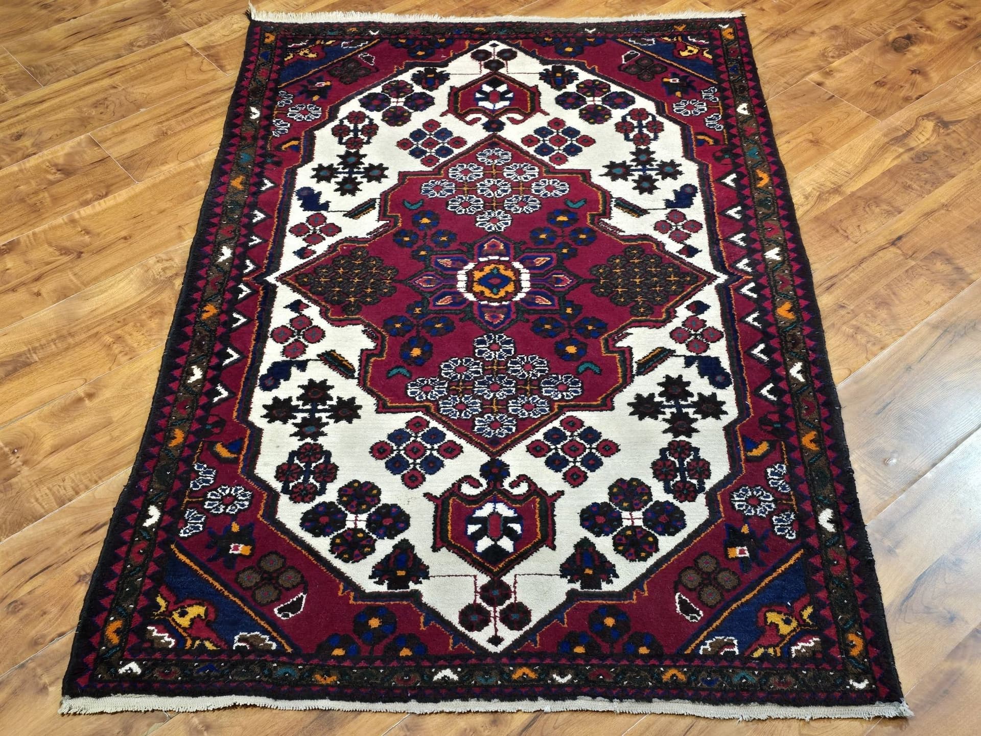 Dywan Hamadan, 100x162 cm, wełna czerwony, Iran, lata 70. - 395991