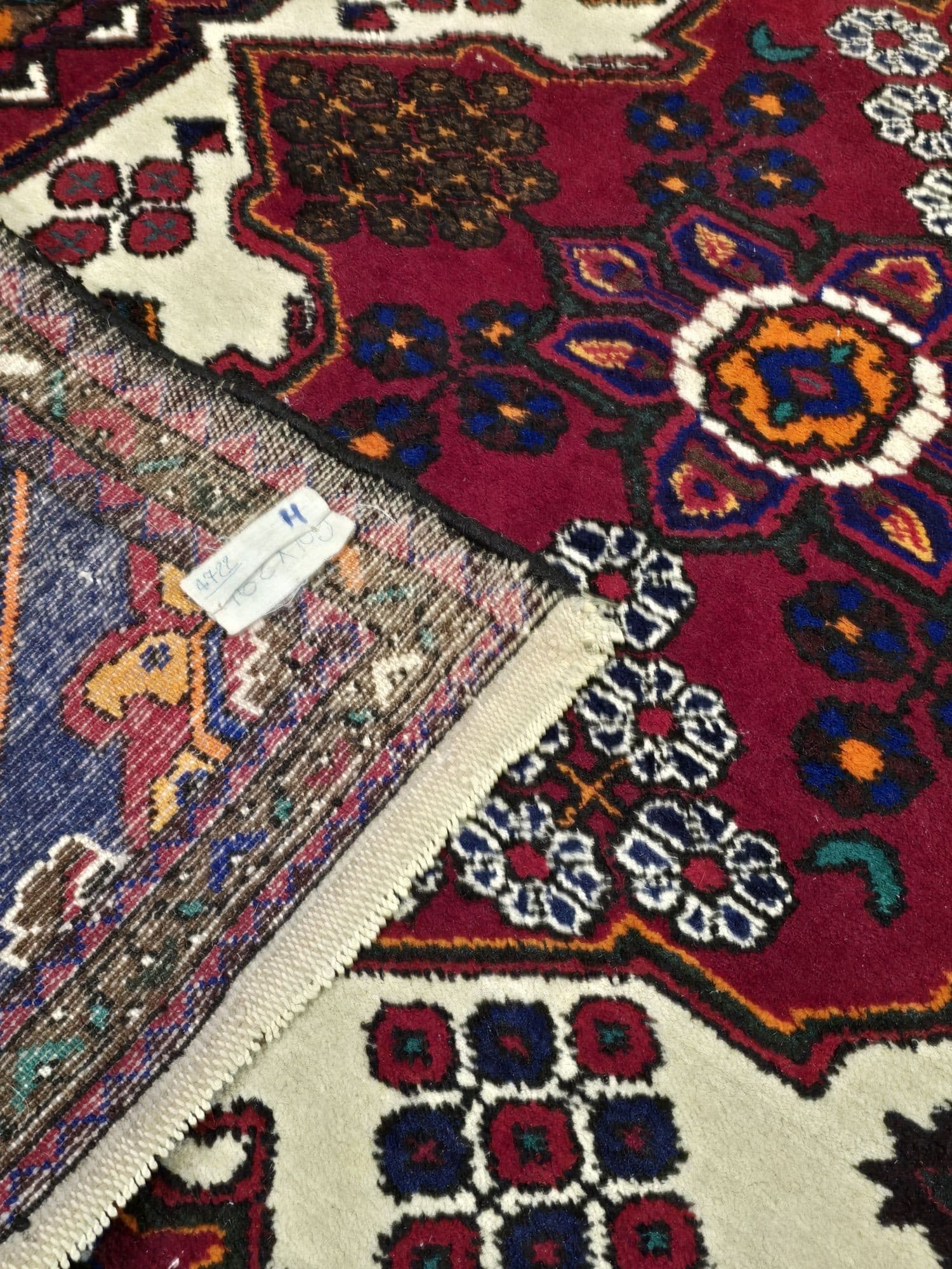 Dywan Hamadan, 100x162 cm, wełna czerwony, Iran, lata 70. - 395994