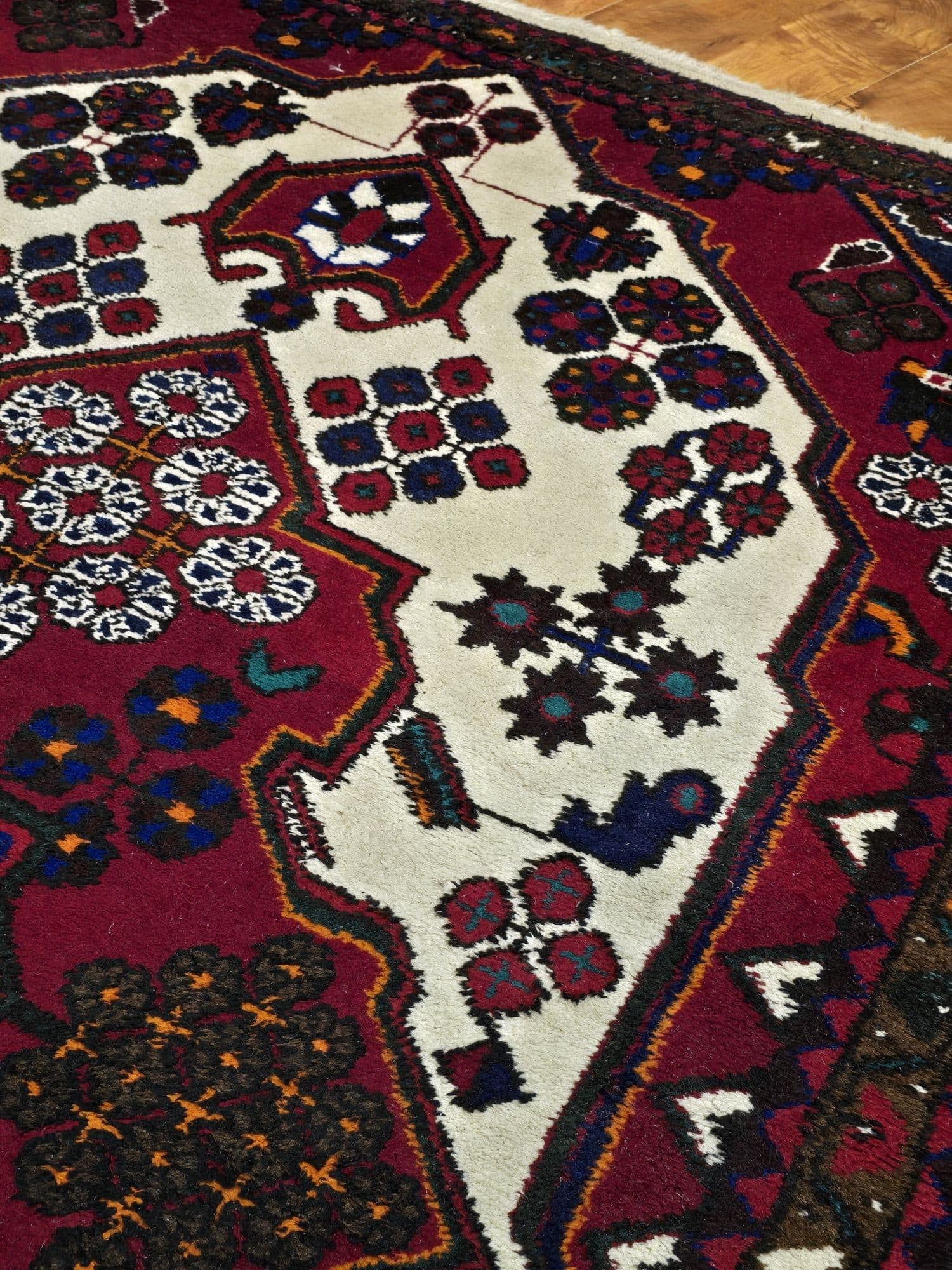 Dywan Hamadan, 100x162 cm, wełna czerwony, Iran, lata 70. - 395990