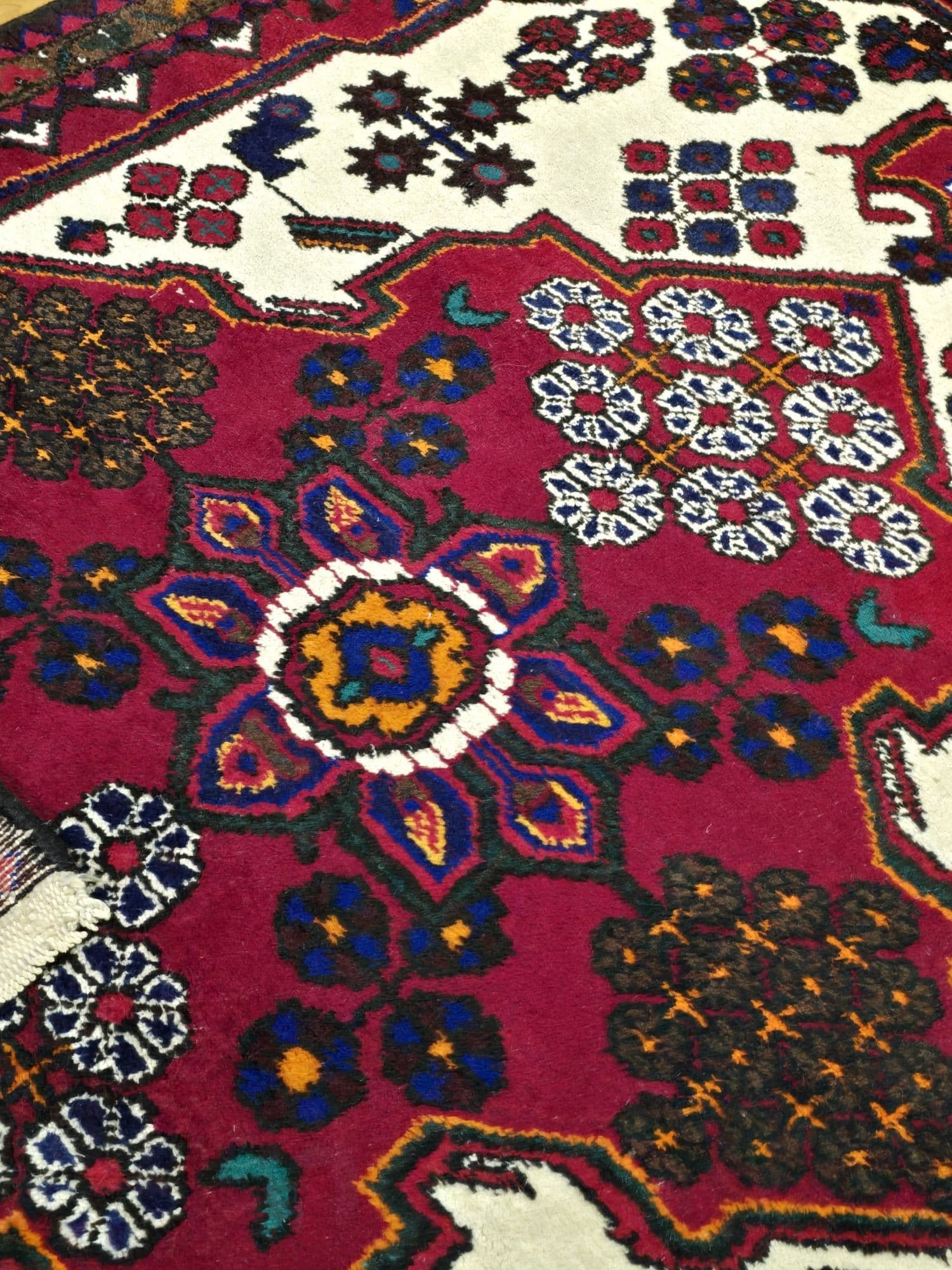 Dywan Hamadan, 100x162 cm, wełna czerwony, Iran, lata 70. - 395995