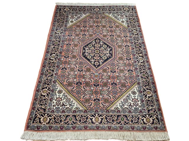Dywan Bidjar, 84x145 cm, pomarańczowy granatowy, wełna, Iran, początek XX w. - WYMIARY