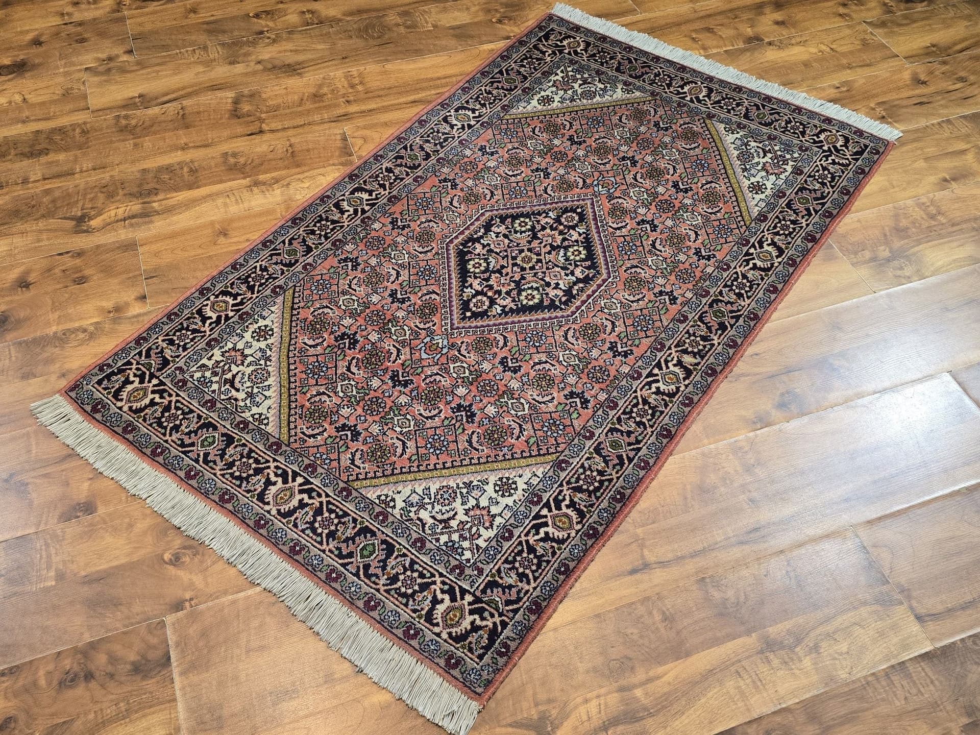 Dywan Bidjar, 84x145 cm, pomarańczowy granatowy, wełna, Iran, początek XX w. - 395998