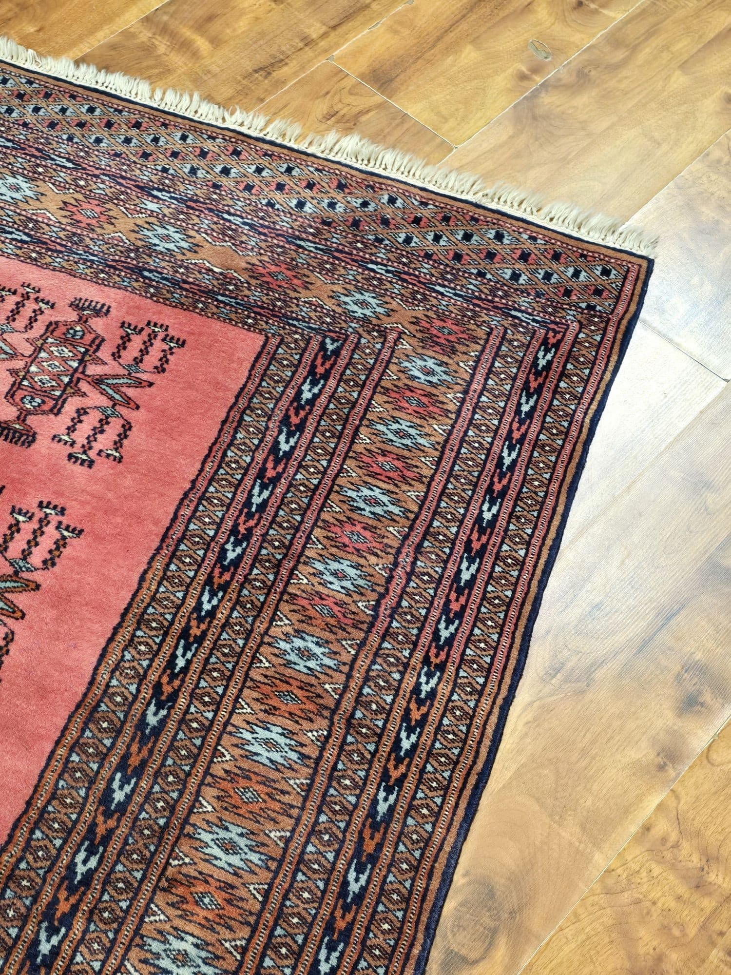 Rug Buchara, 97x150 cm, pink blue brown, wool, Pakistan - 396009