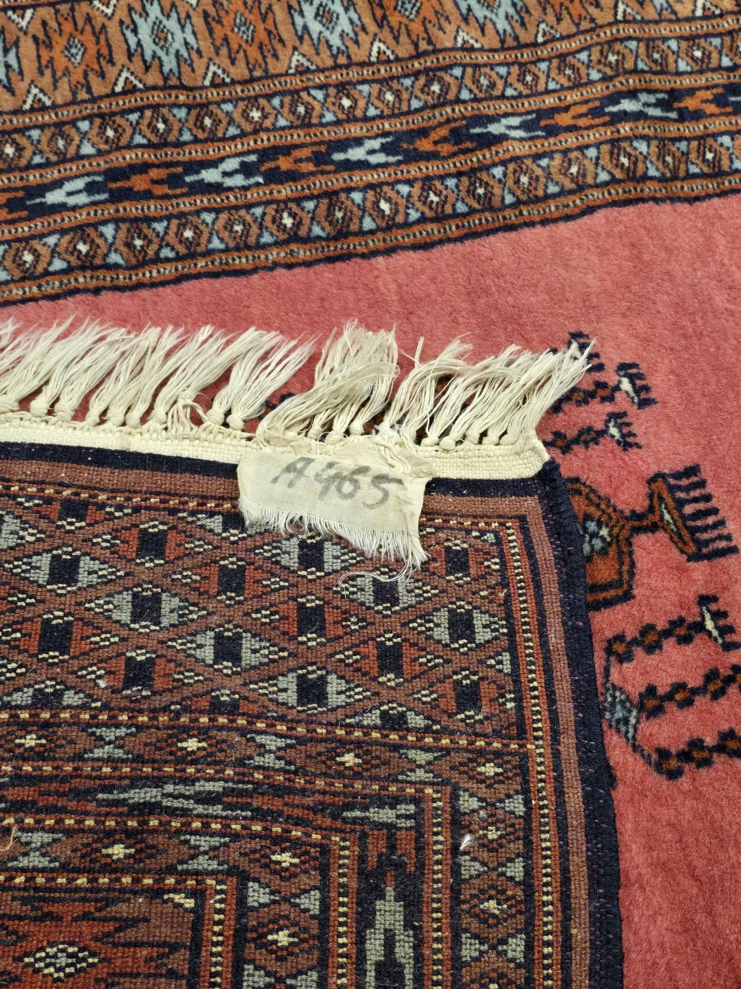 Rug Buchara, 97x150 cm, pink blue brown, wool, Pakistan - 396013