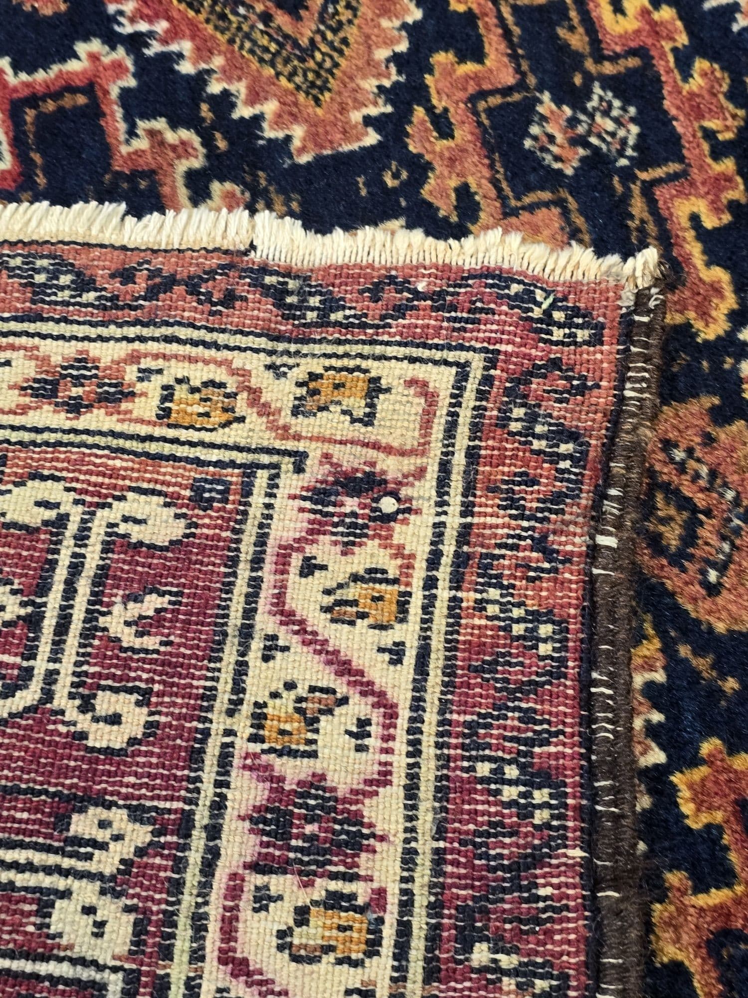 Rug Beluch, 100x195 cm, blue red brown gold white, wool, Iran, 1960s. - 396029