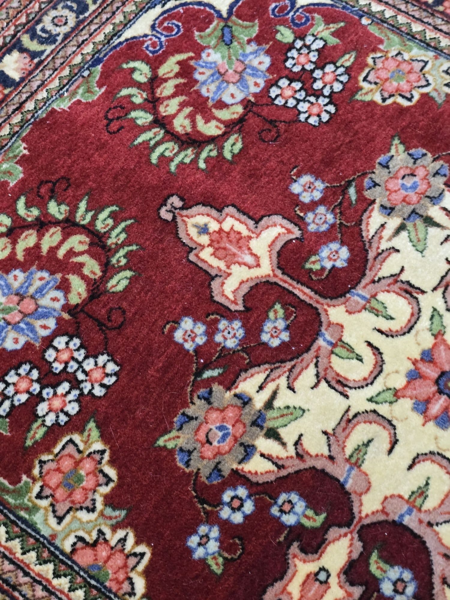 Dywanik Qom, czerwony, wełna, Iran - 396090