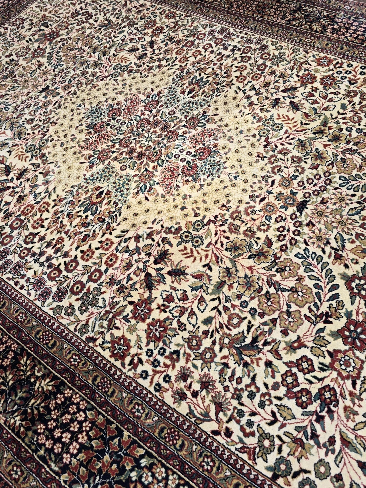 Rug Indo Tabriz 200x300 cm, beige, wool, India - 396102