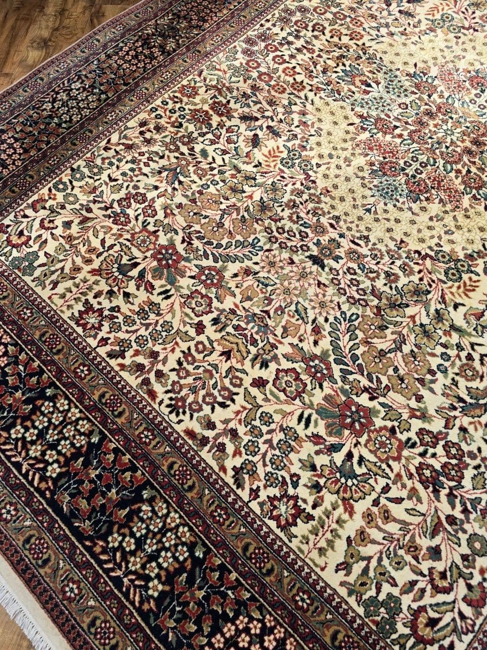 Rug Indo Tabriz 200x300 cm, beige, wool, India - 396099