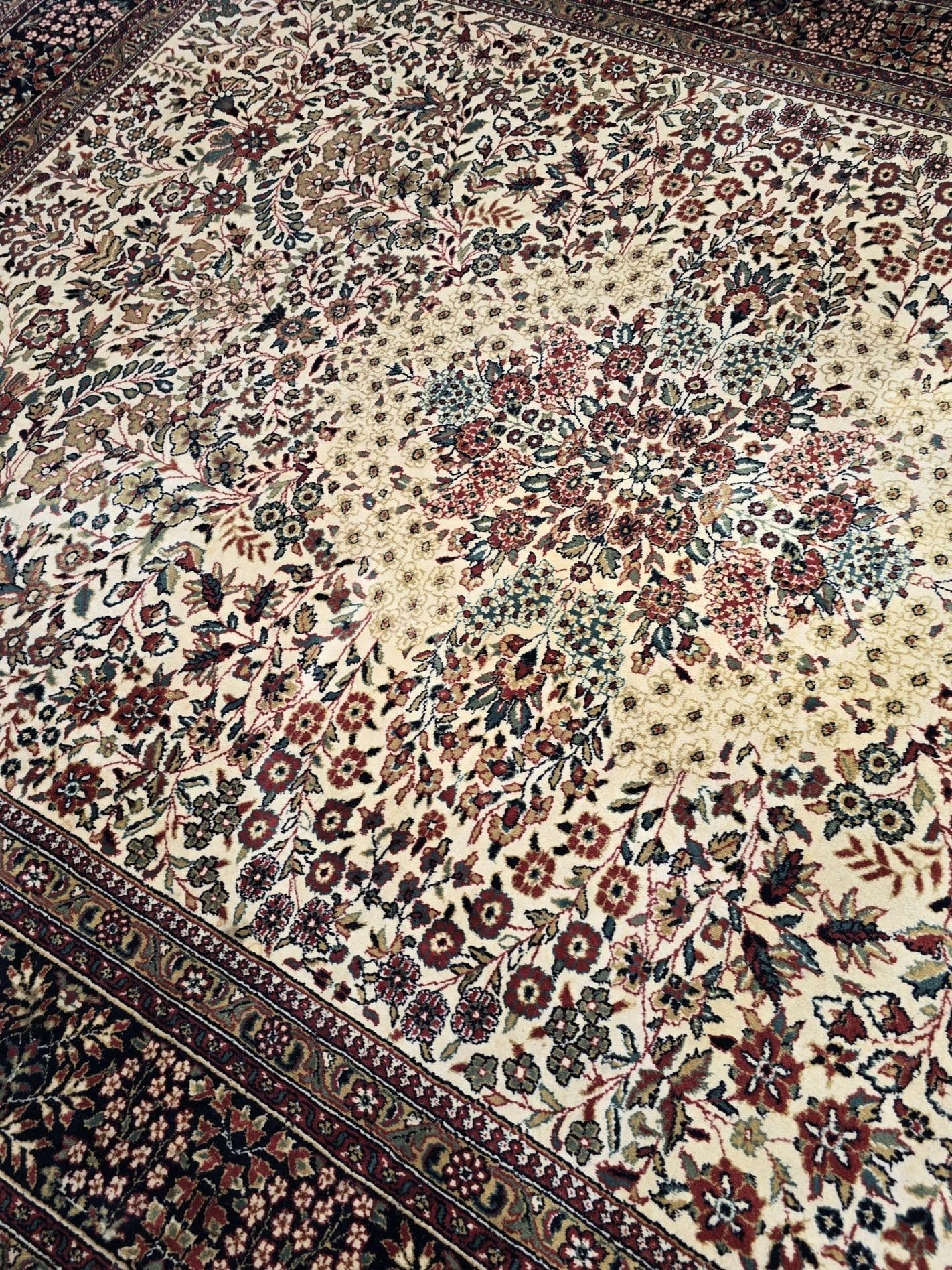 Rug Indo Tabriz 200x300 cm, beige, wool, India - 396098