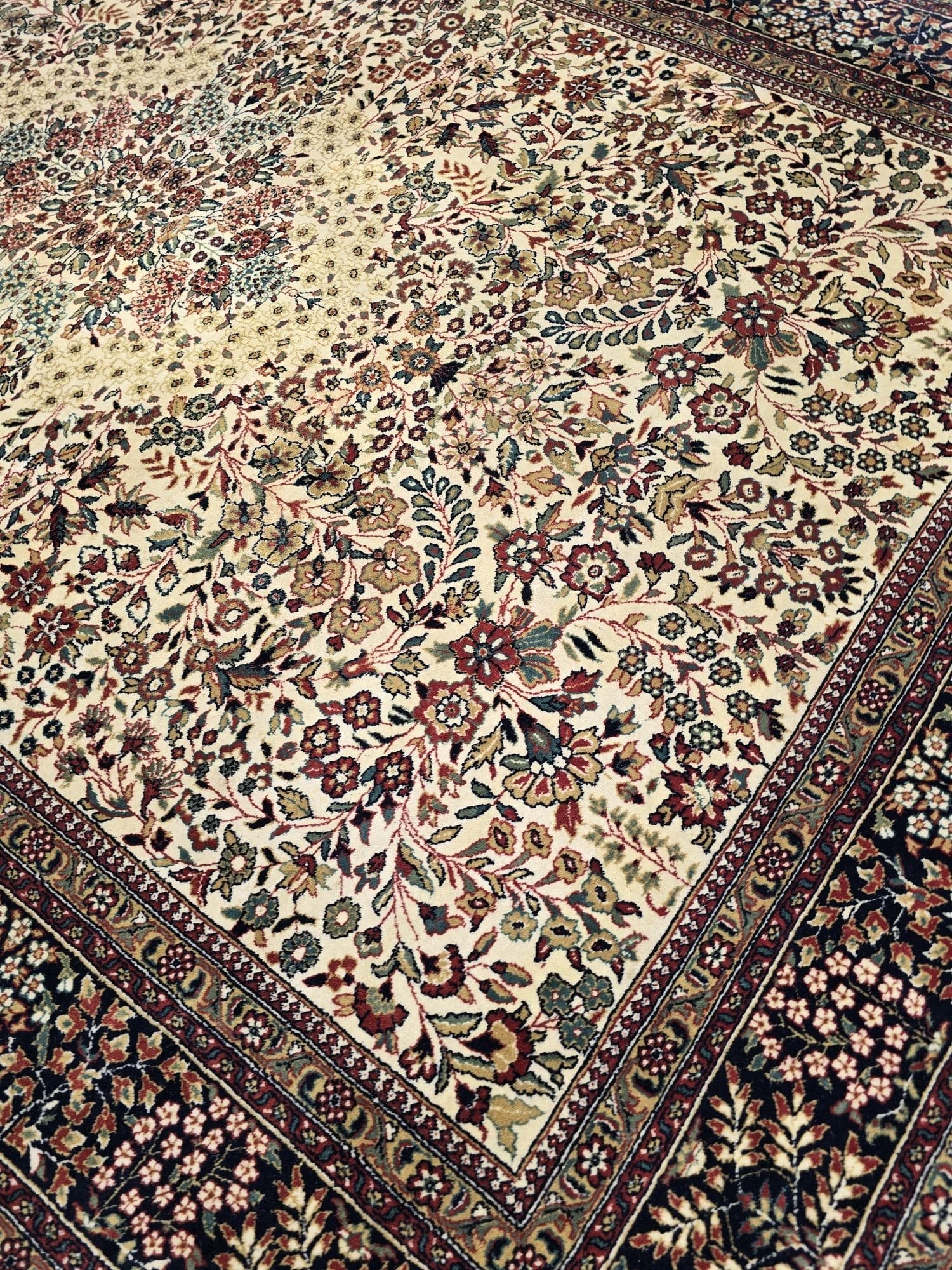 Rug Indo Tabriz 200x300 cm, beige, wool, India - 396101