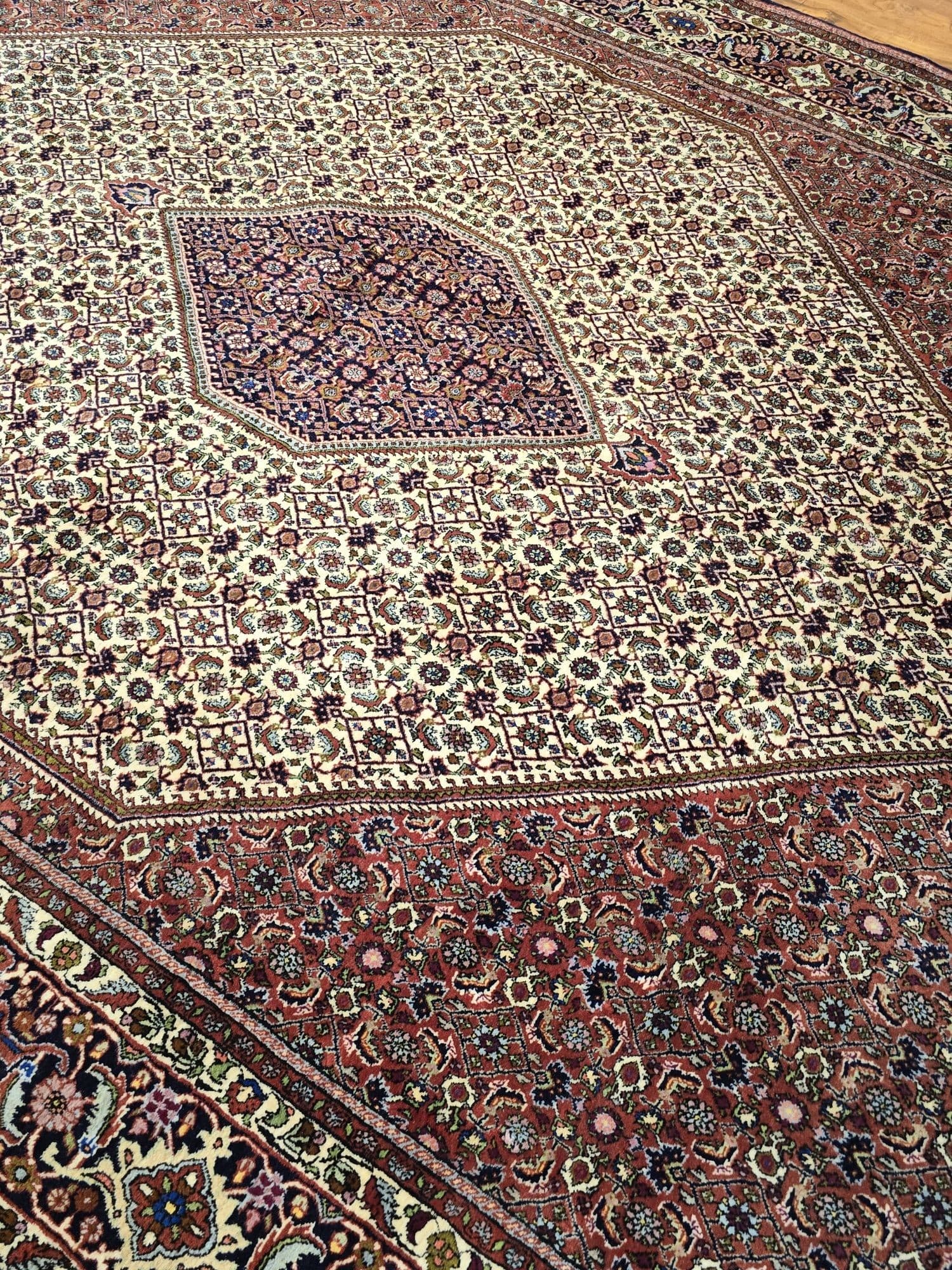 Dywan perski Bidjar 250x350 cm, czerwony beżowy niebieski zielony, wełna, Iran - 396163