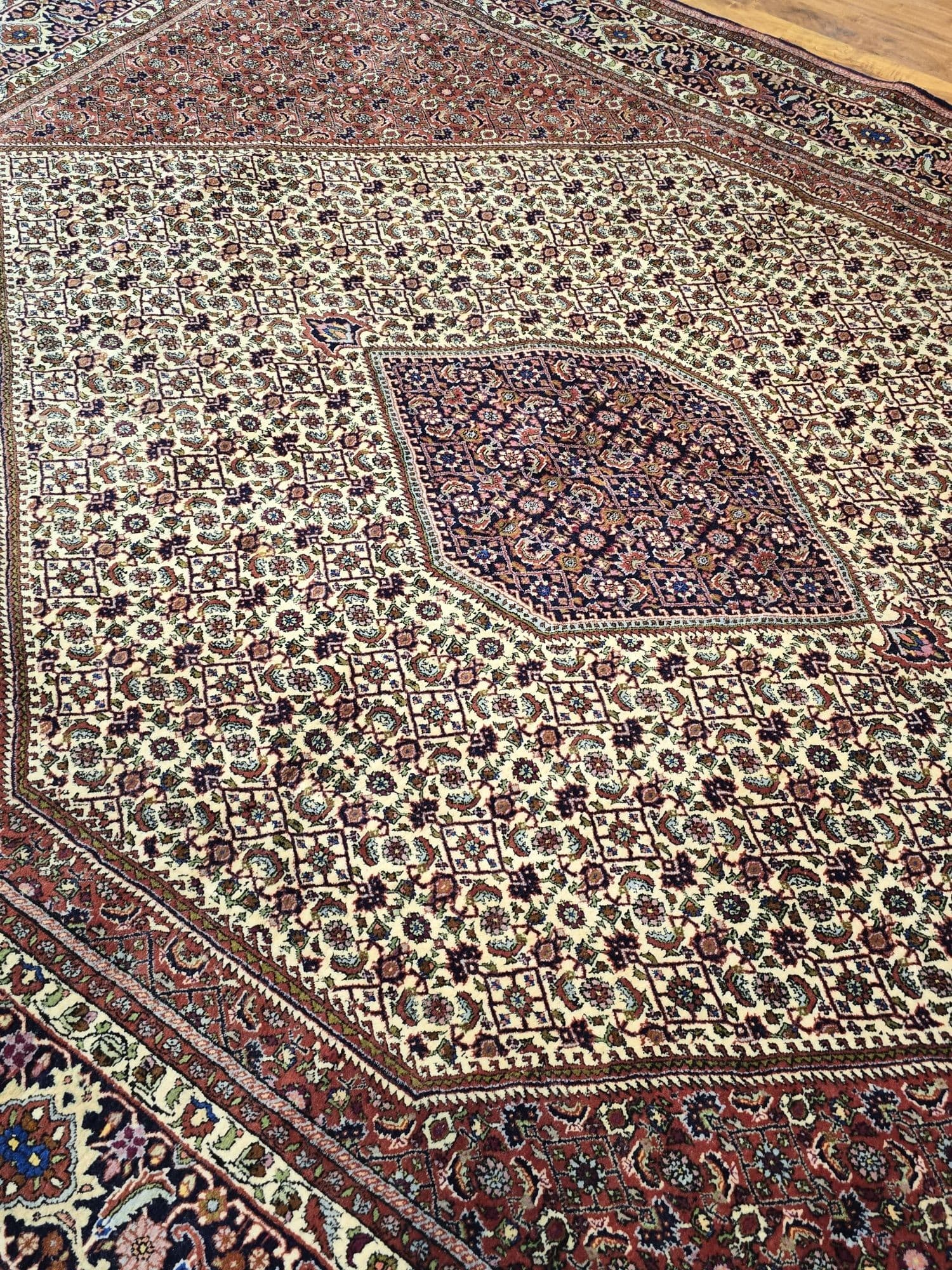 Dywan perski Bidjar 250x350 cm, czerwony beżowy niebieski zielony, wełna, Iran - 396164