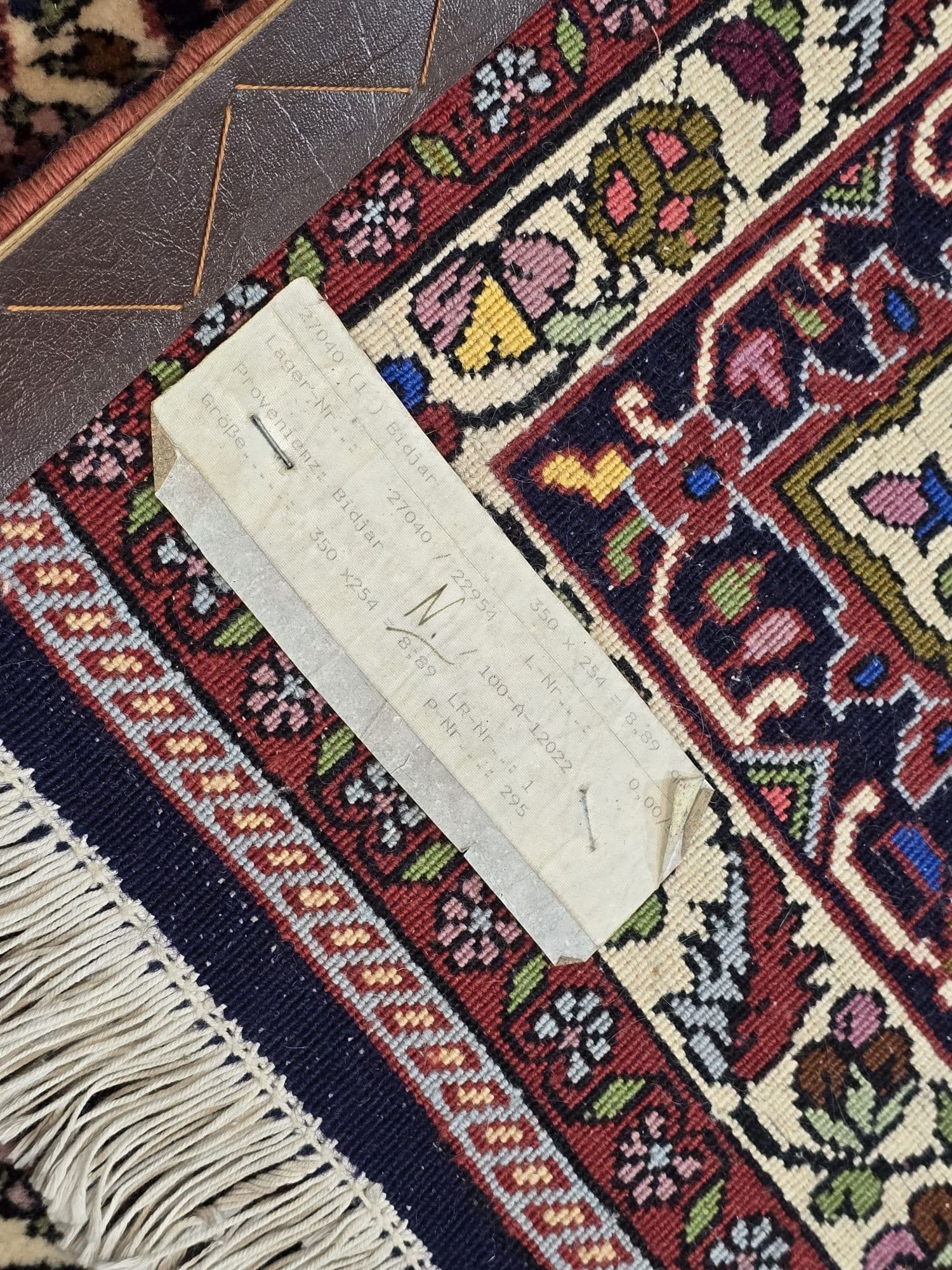 Dywan perski Bidjar 250x350 cm, czerwony beżowy niebieski zielony, wełna, Iran - 396167