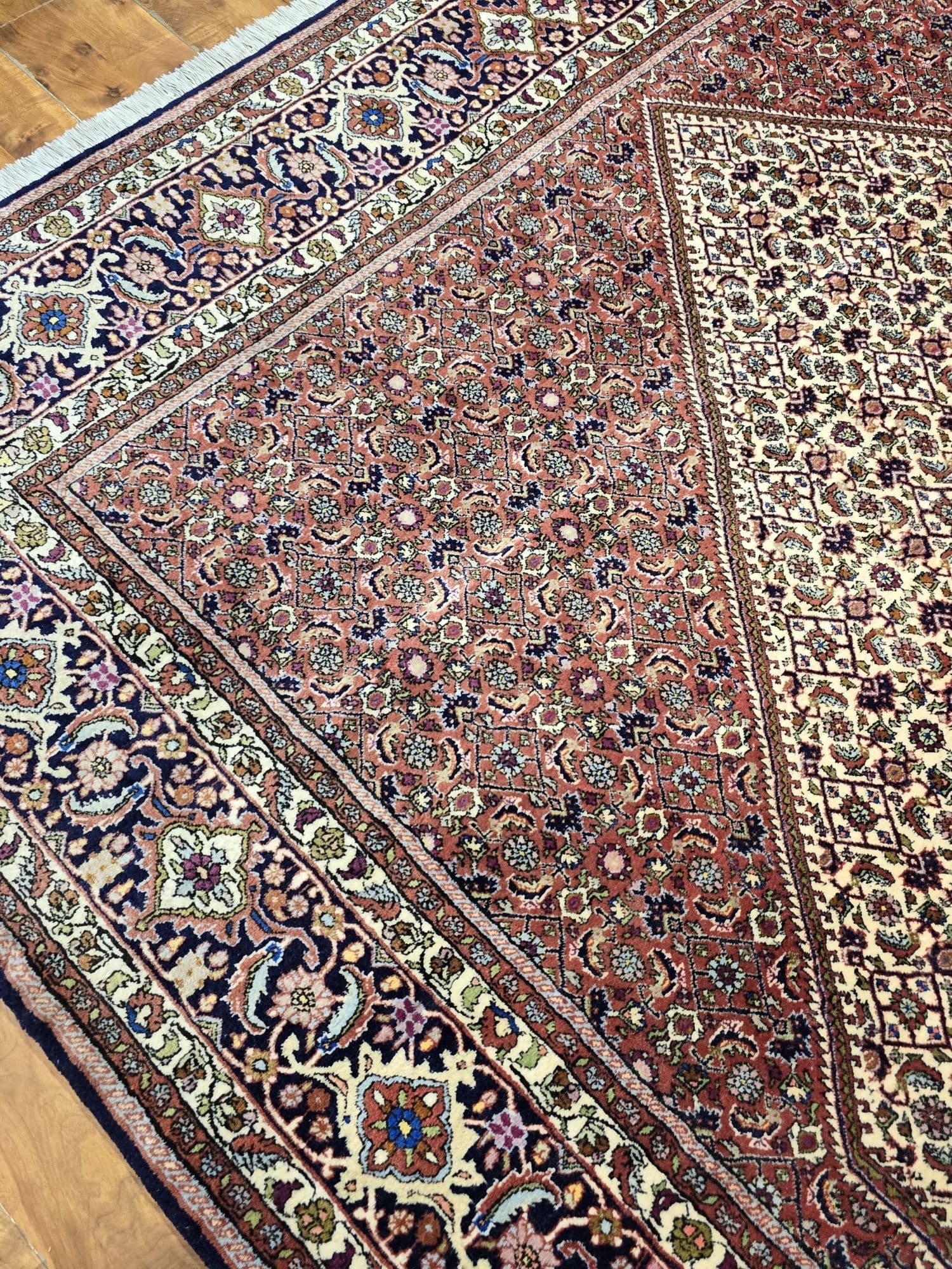 Dywan perski Bidjar 250x350 cm, czerwony beżowy niebieski zielony, wełna, Iran - 396166