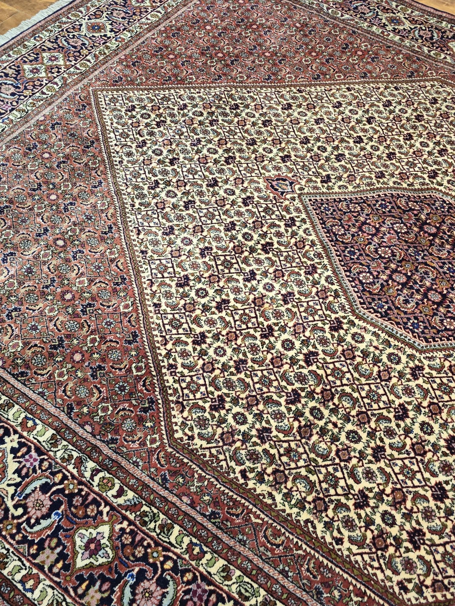 Dywan perski Bidjar 250x350 cm, czerwony beżowy niebieski zielony, wełna, Iran - 396165
