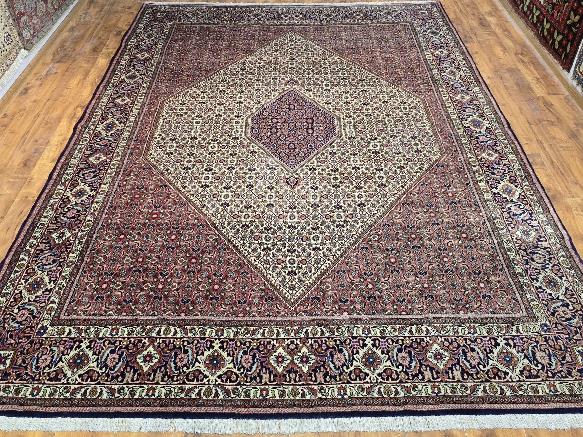 Dywan perski Bidjar 250x350 cm, czerwony beżowy niebieski zielony, wełna, Iran - 396169