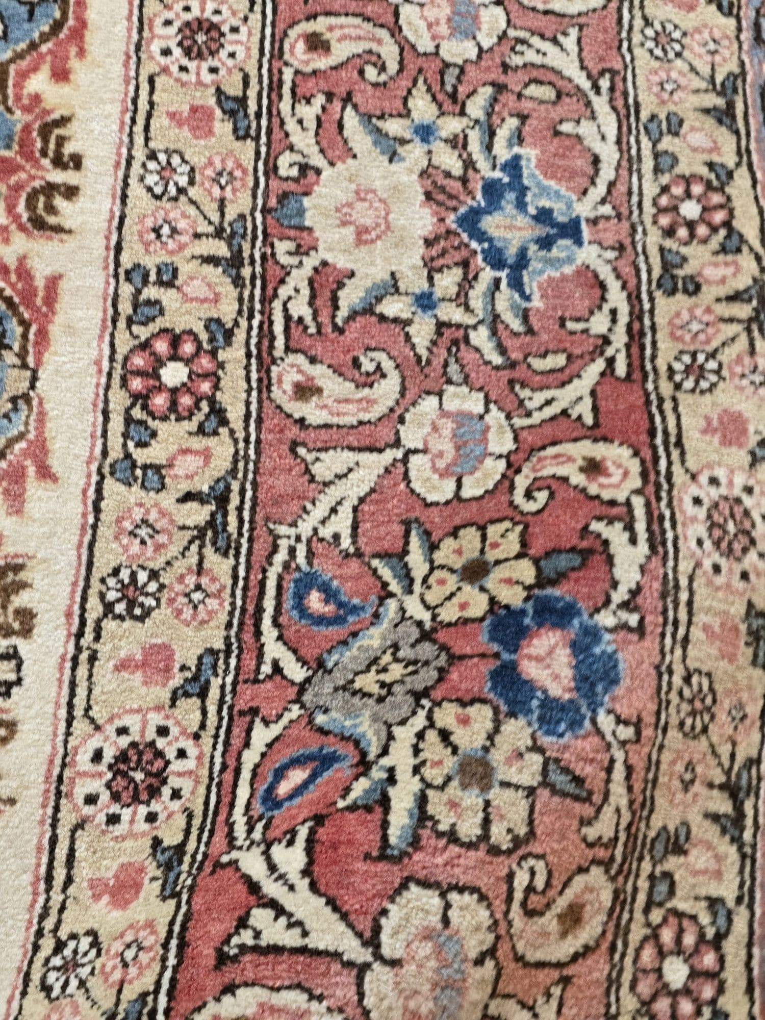 Dywan perski Sarough 200x300 cm, biały niebieski czerwony, wełna, Iran, lata 60. - 396172