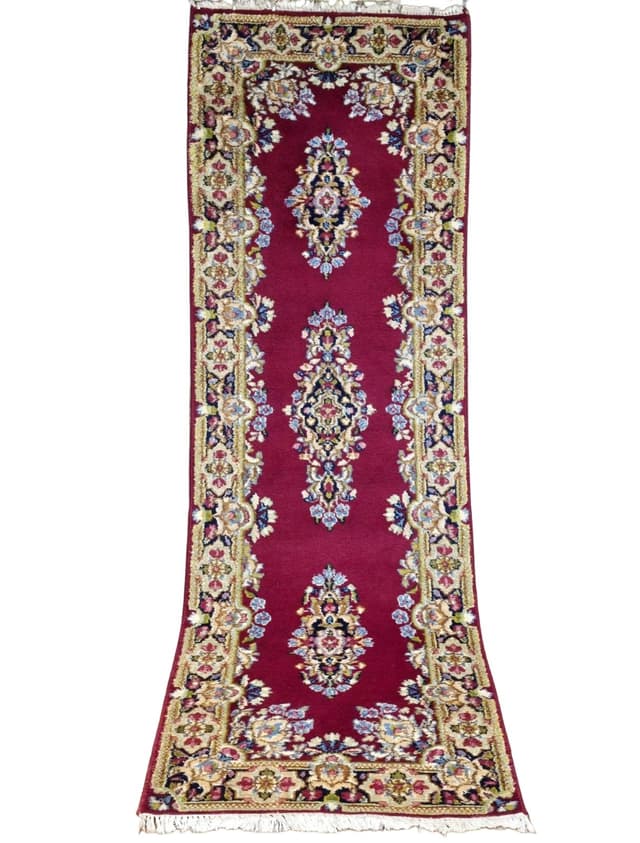 Chodnik Kerman 235x72 cm, czerwony, wełna, Iran, XIX w. - WYMIARY