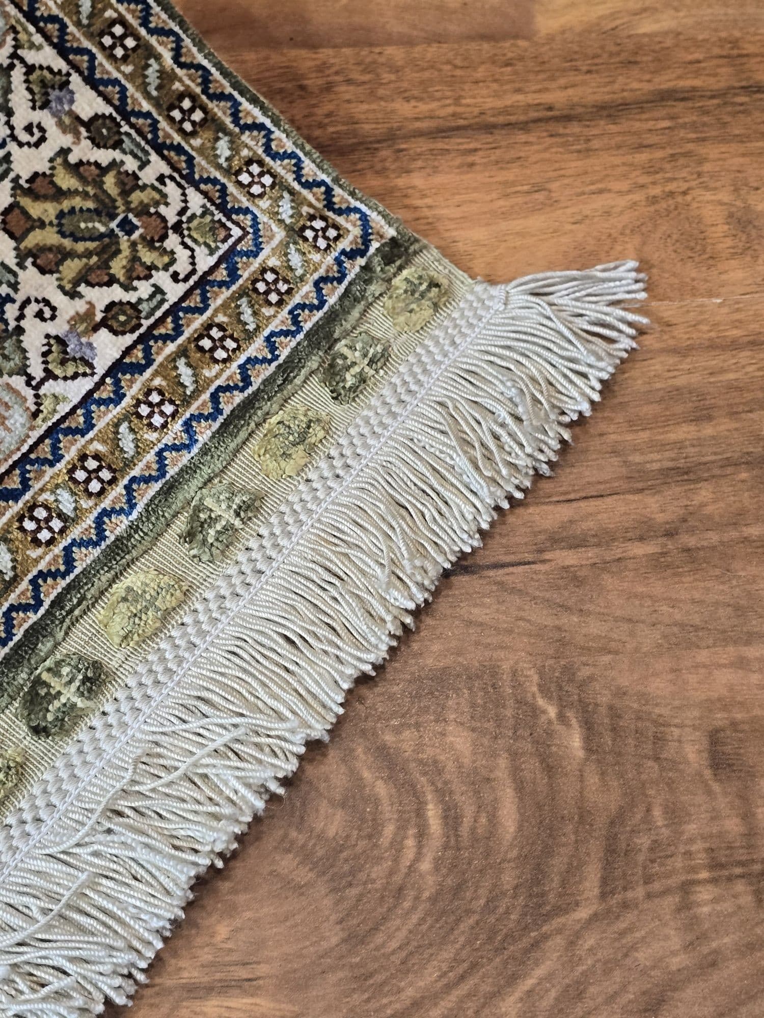Chodnik Kayseri, zielony złoty, jedwab, Turcja - 396213