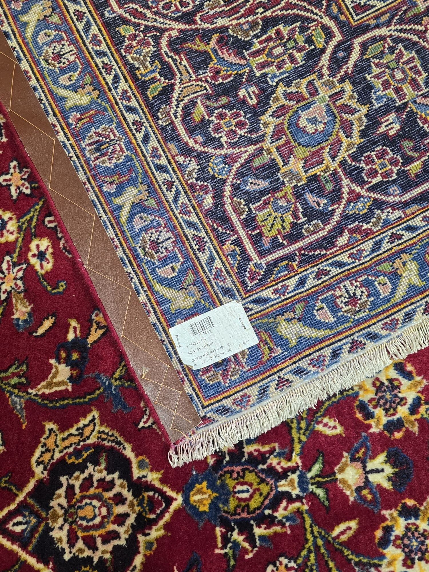 Dywan Keshan 335x248 cm, czerwony niebieski, wełna, Iran, lata 70. - 396221