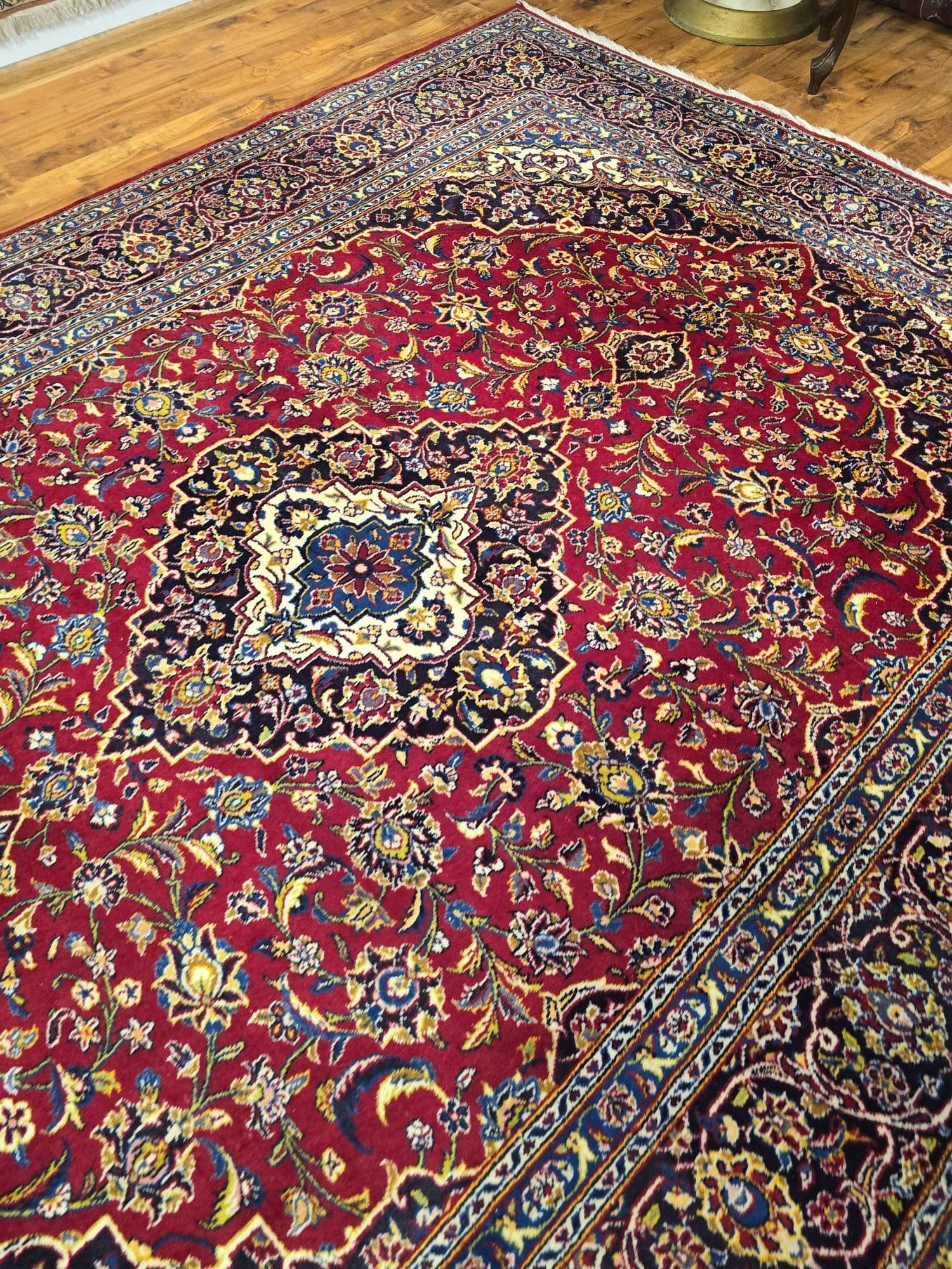 Dywan Keshan 335x248 cm, czerwony niebieski, wełna, Iran, lata 70. - 396220