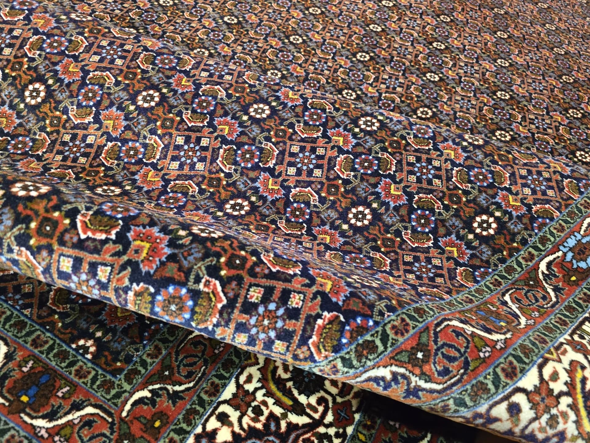 Dywan Bidjar Takab 300x350 cm, niebieski czerwony, wełna, Iran - 396235