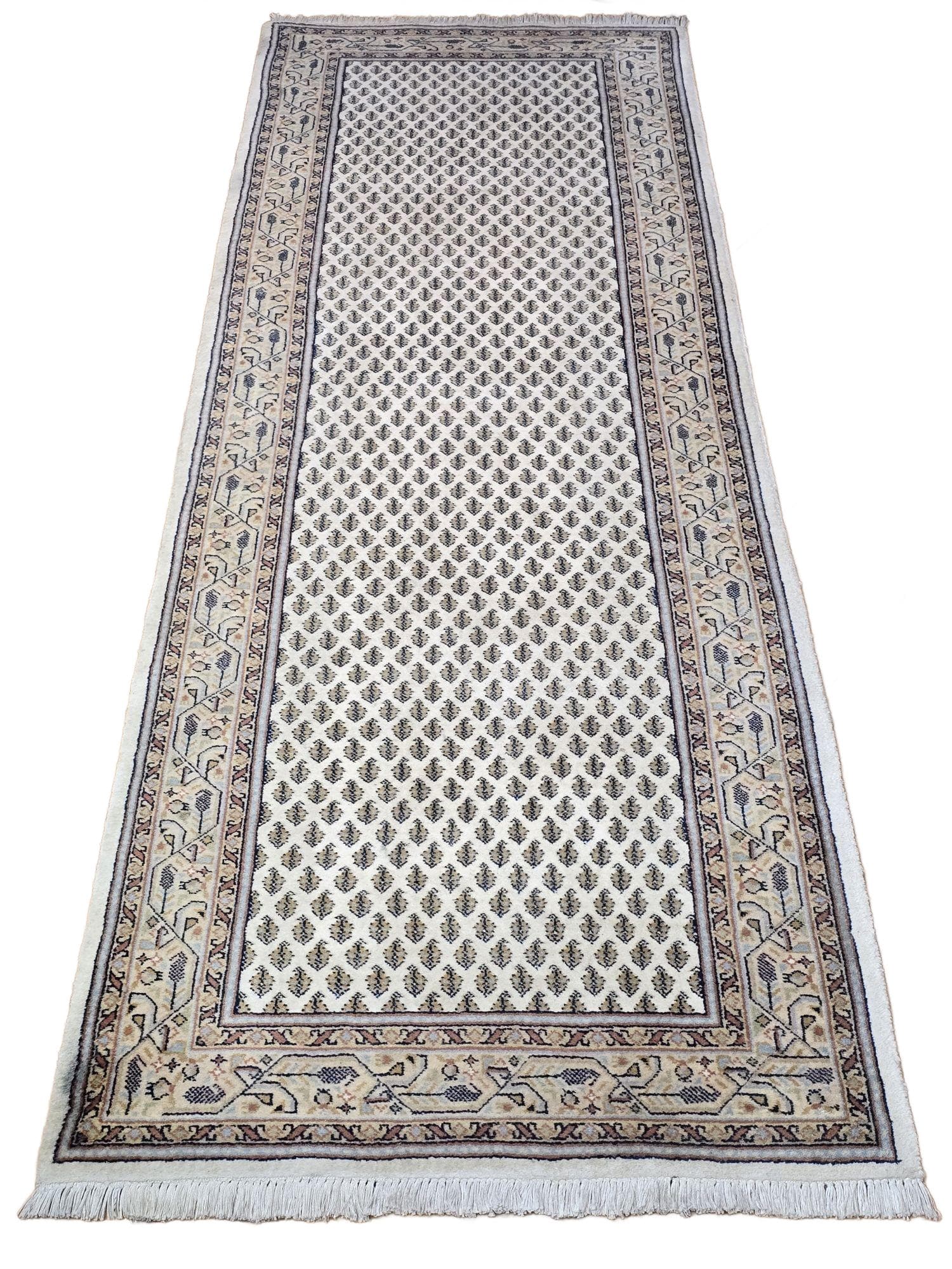 Chodnik Indo Mir 250x80 cm, kremowy, wełna, Indie