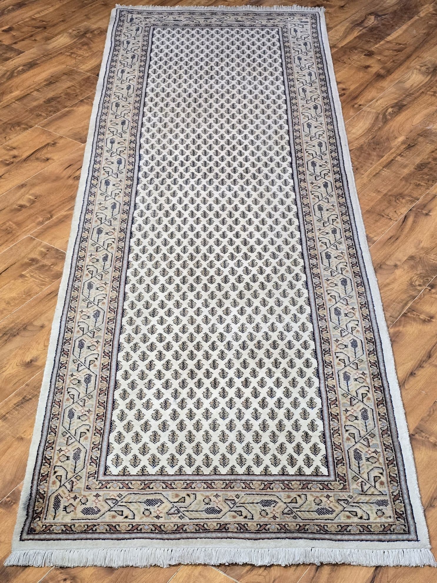 Chodnik Indo Mir 250x80 cm, kremowy, wełna, Indie - 396249