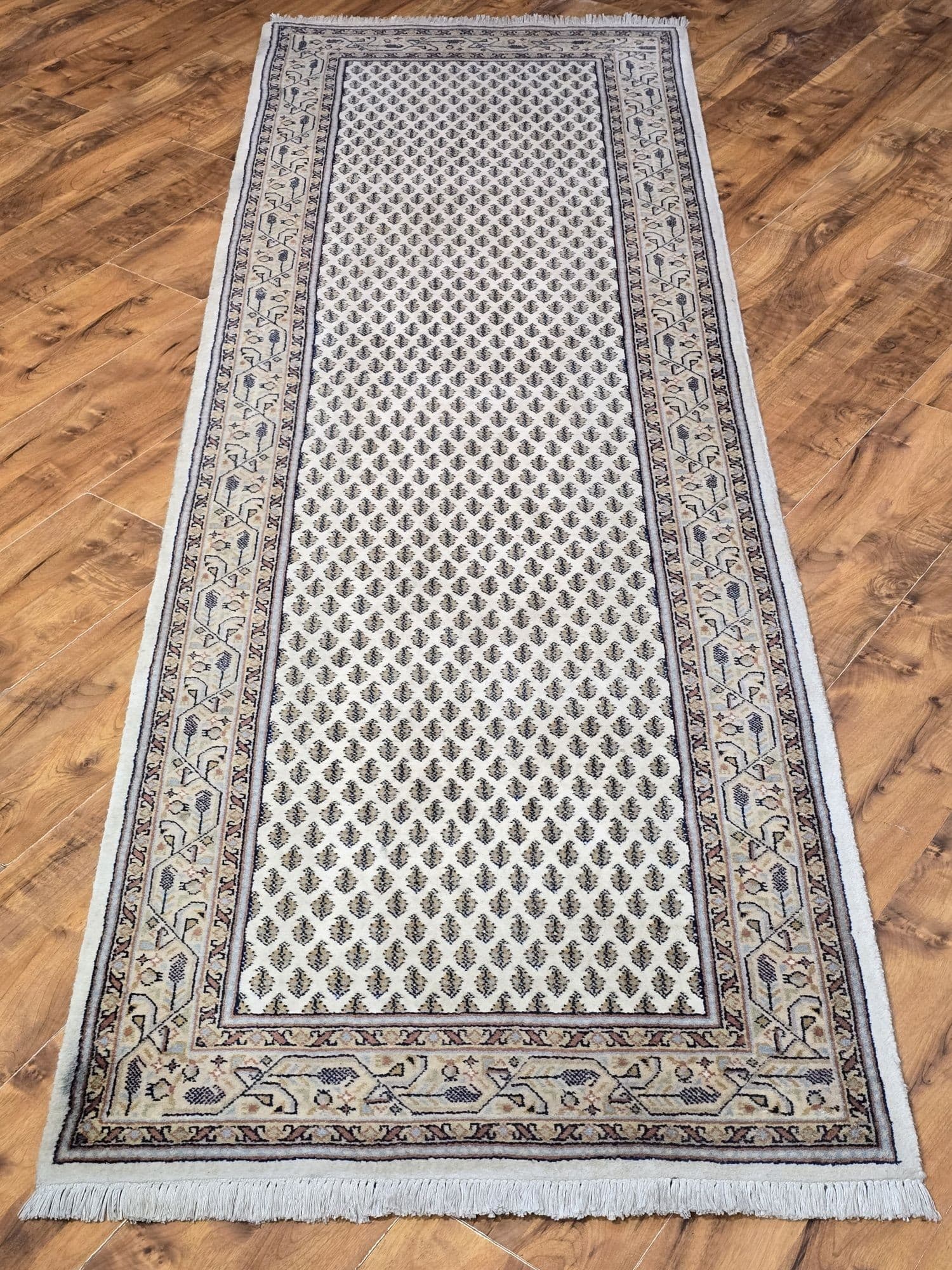 Chodnik Indo Mir 250x80 cm, kremowy, wełna, Indie - 396250