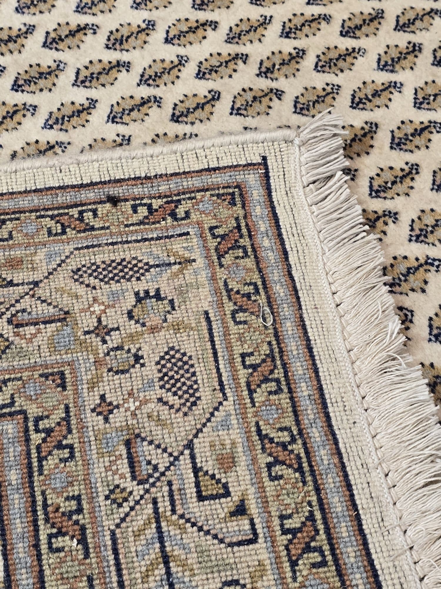 Chodnik Indo Mir 250x80 cm, kremowy, wełna, Indie - 396247