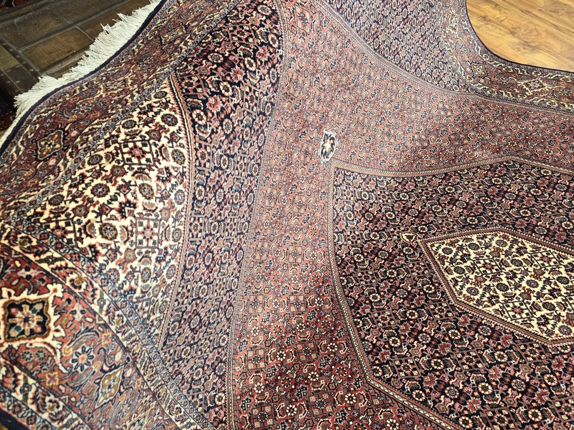 Dywan Bidjar Takab 205x310 cm, czerwony niebieski biały złoty, wełna, Iran, początek XX w. - 396263