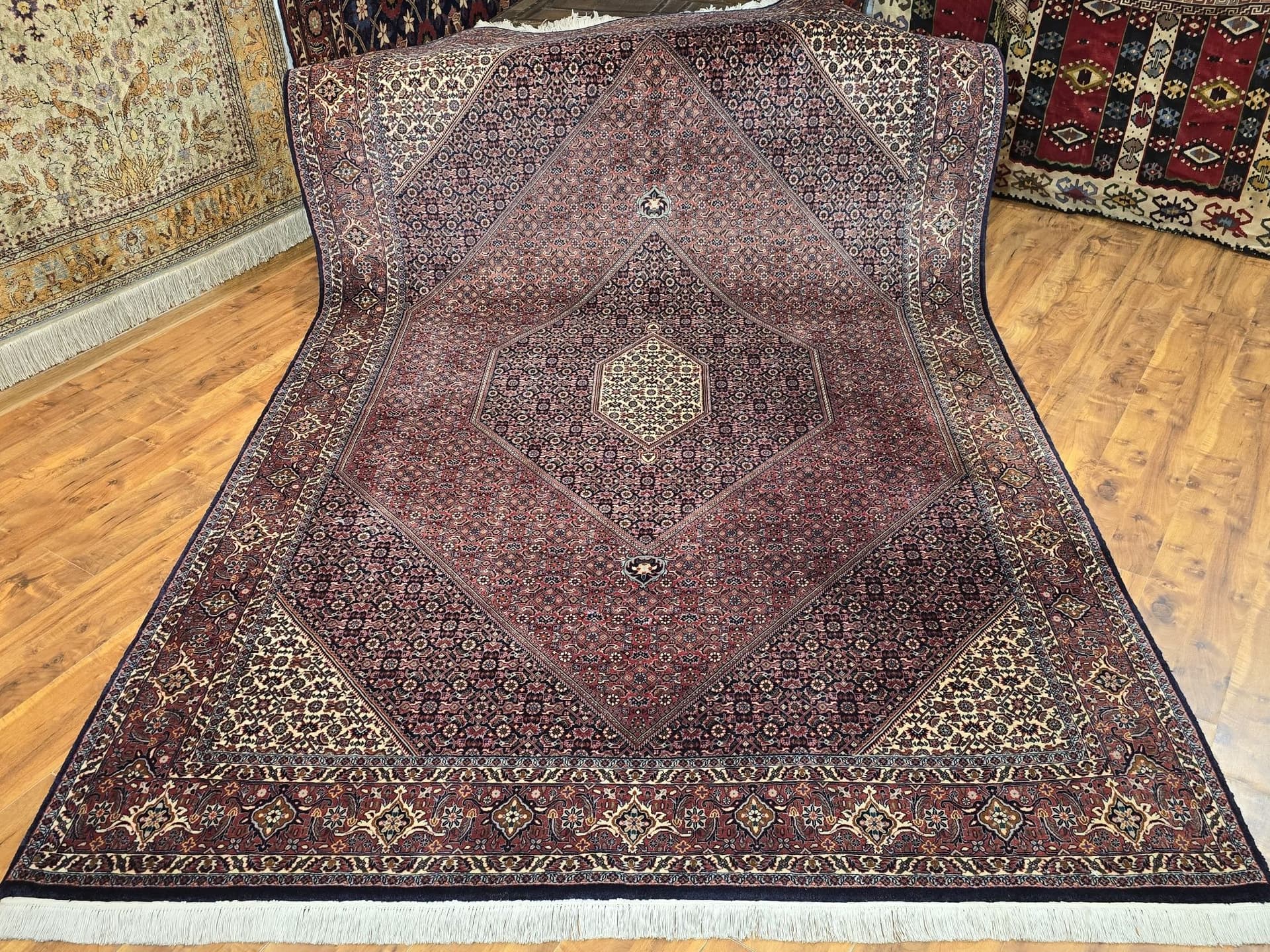 Dywan Bidjar Takab 205x310 cm, czerwony niebieski biały złoty, wełna, Iran, początek XX w. - 396268