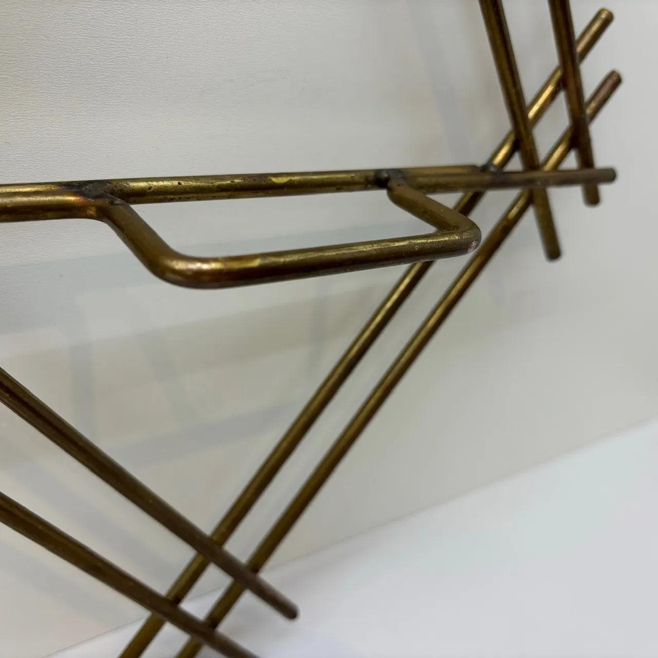 Wall-mounted plant holder, copper-plated steel, Poland, 1970s - 29108