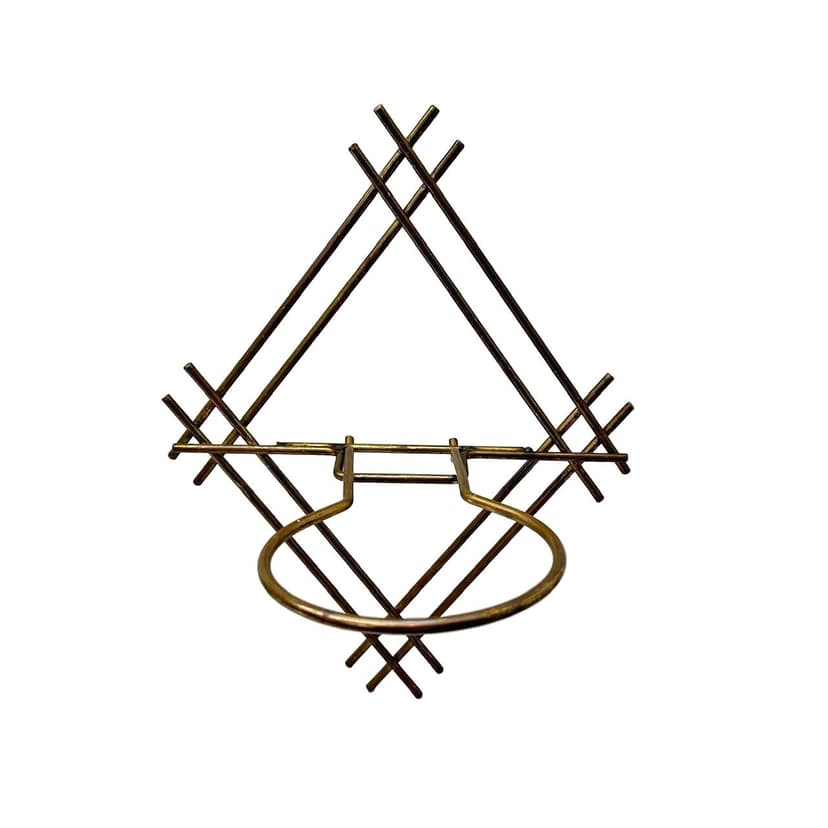 Wall-mounted plant holder, copper-plated steel, Poland, 1970s