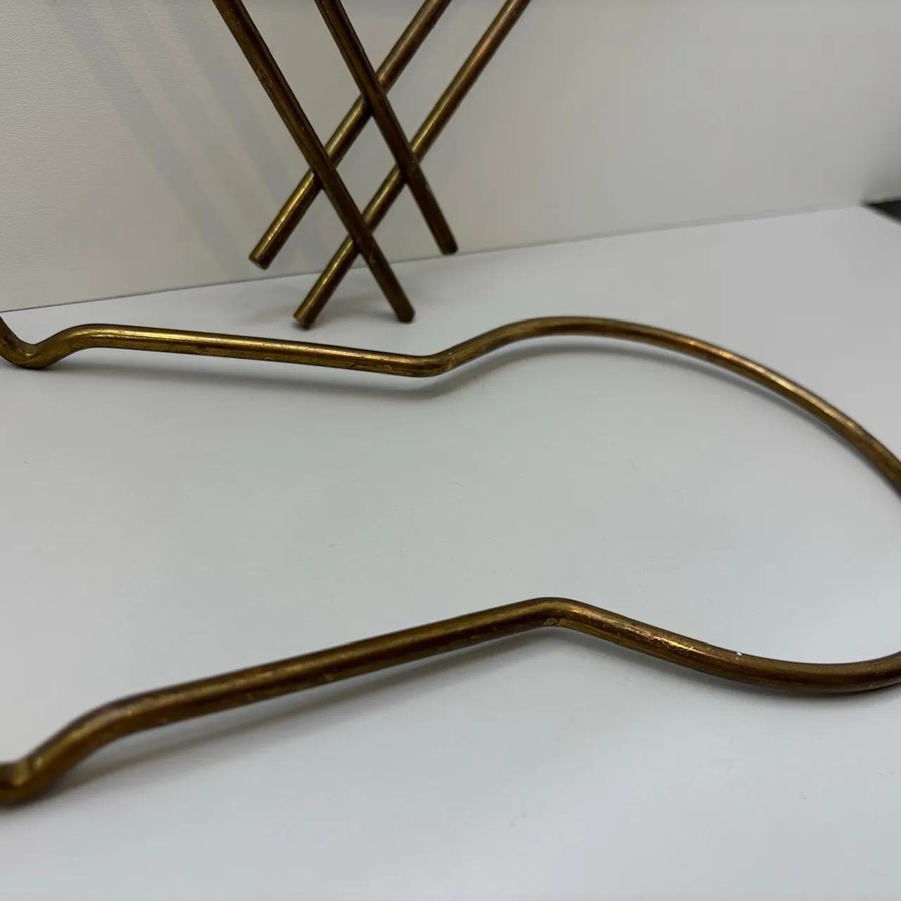 Wall-mounted plant holder, copper-plated steel, Poland, 1970s - 29107