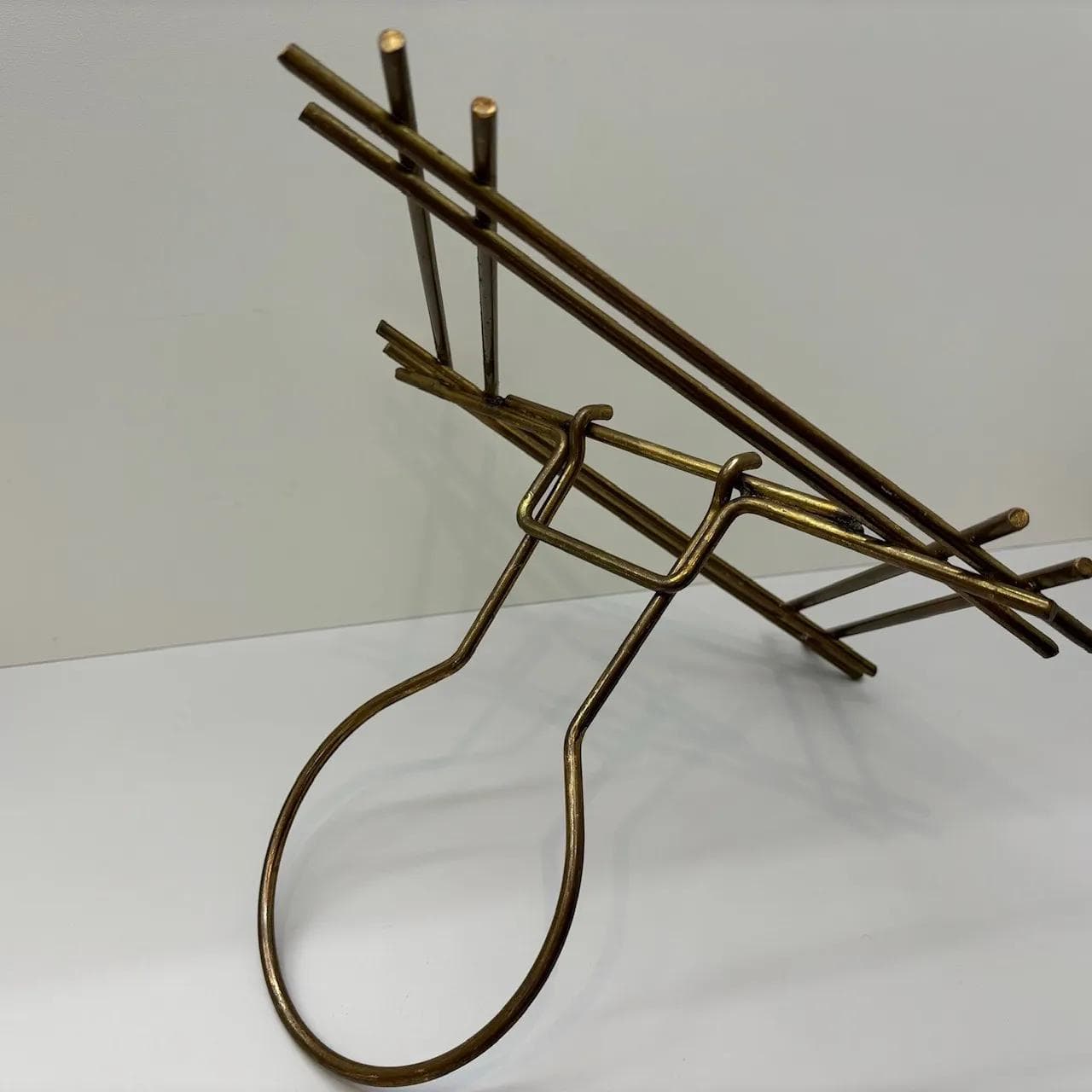 Wall-mounted plant holder, copper-plated steel, Poland, 1970s - 29106