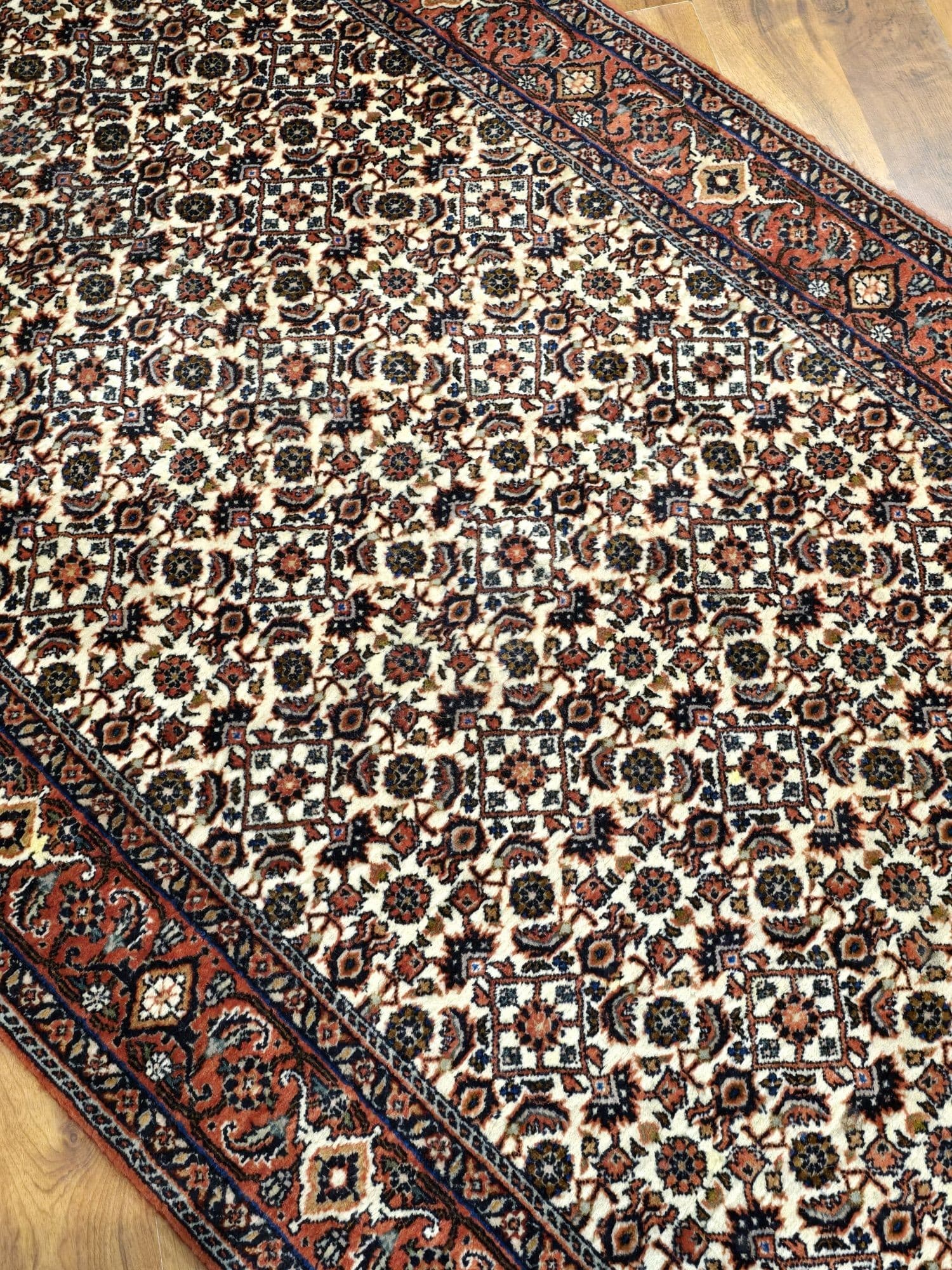 Chodnik Bidjar Takab 290x88 cm, beżowy czerwony niebieski złoty zielony biały, wełna, Iran - 396314