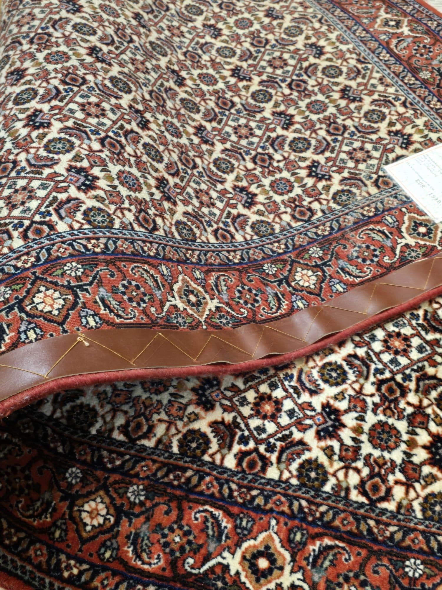 Chodnik Bidjar Takab 290x88 cm, beżowy czerwony niebieski złoty zielony biały, wełna, Iran - 396315