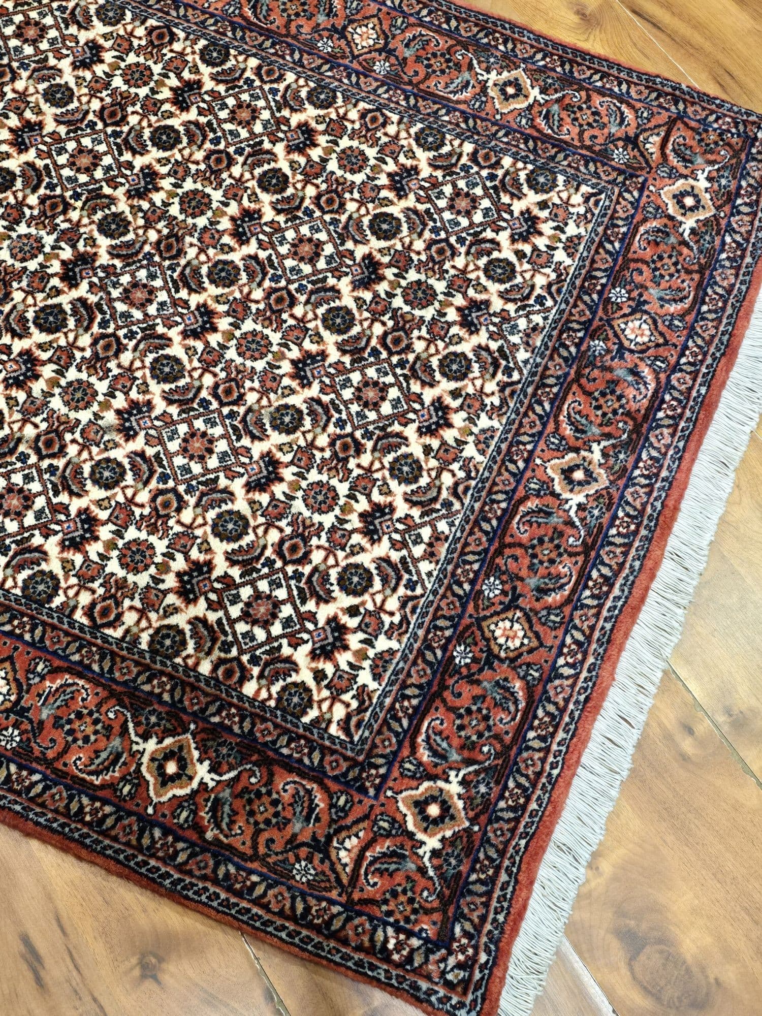 Chodnik Bidjar Takab 290x88 cm, beżowy czerwony niebieski złoty zielony biały, wełna, Iran - 396317
