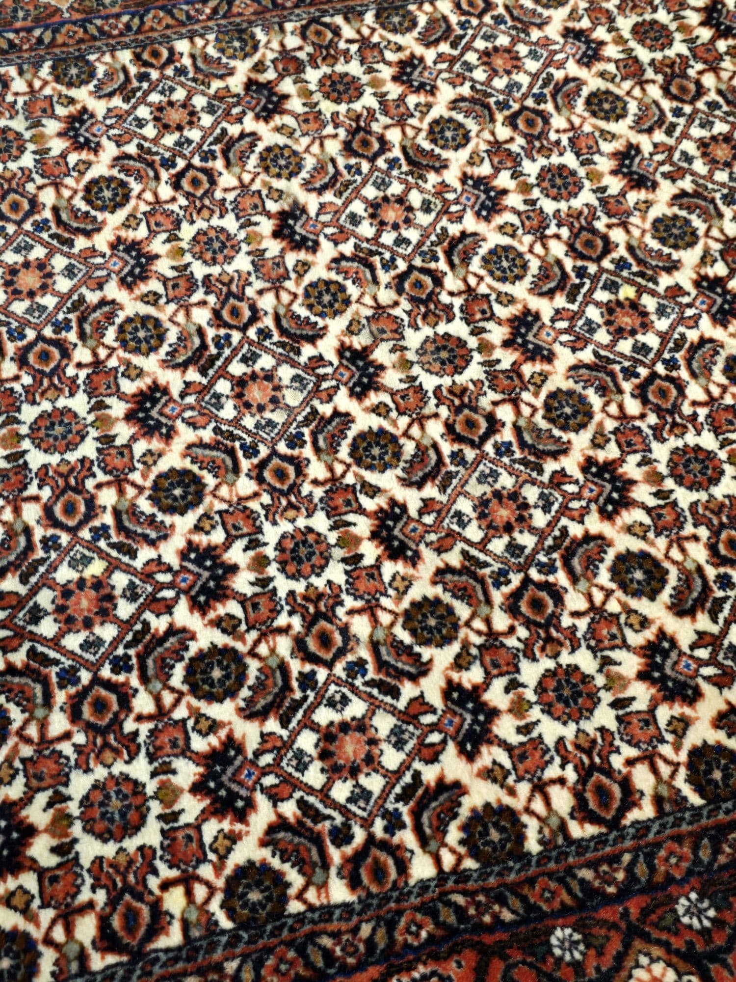 Chodnik Bidjar Takab 290x88 cm, beżowy czerwony niebieski złoty zielony biały, wełna, Iran - 396316