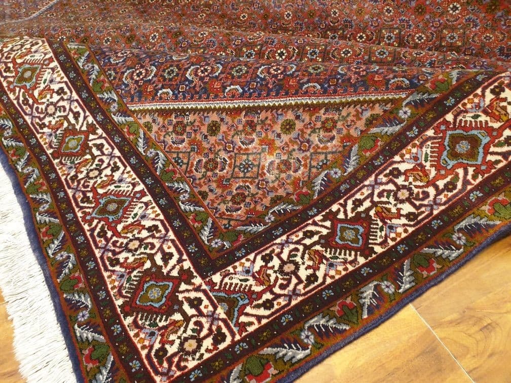 Dywan Bidjar Takab 365x265 cm, czerwony niebieski biały zielony, wełna, Iran, początek XX w. - 396355